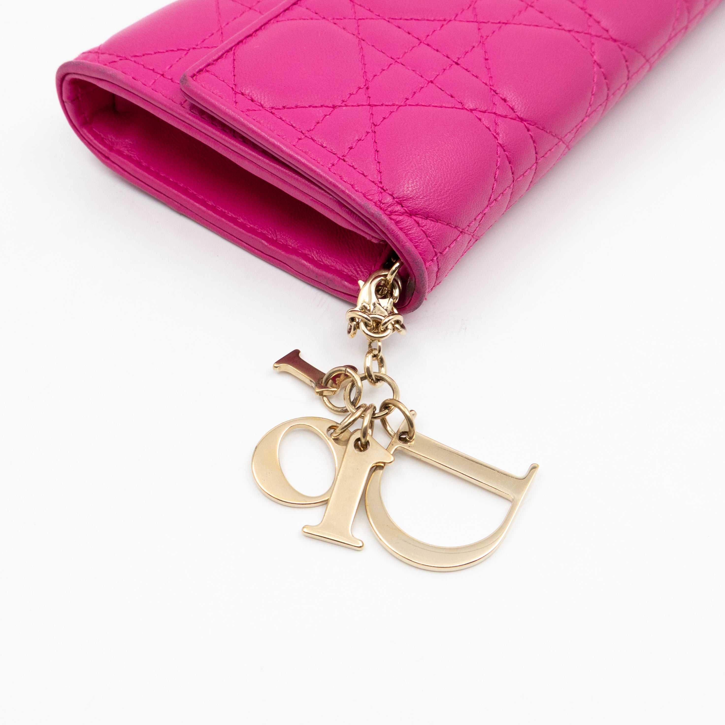 Lady Dior Wallet on Chain Pink Leather
