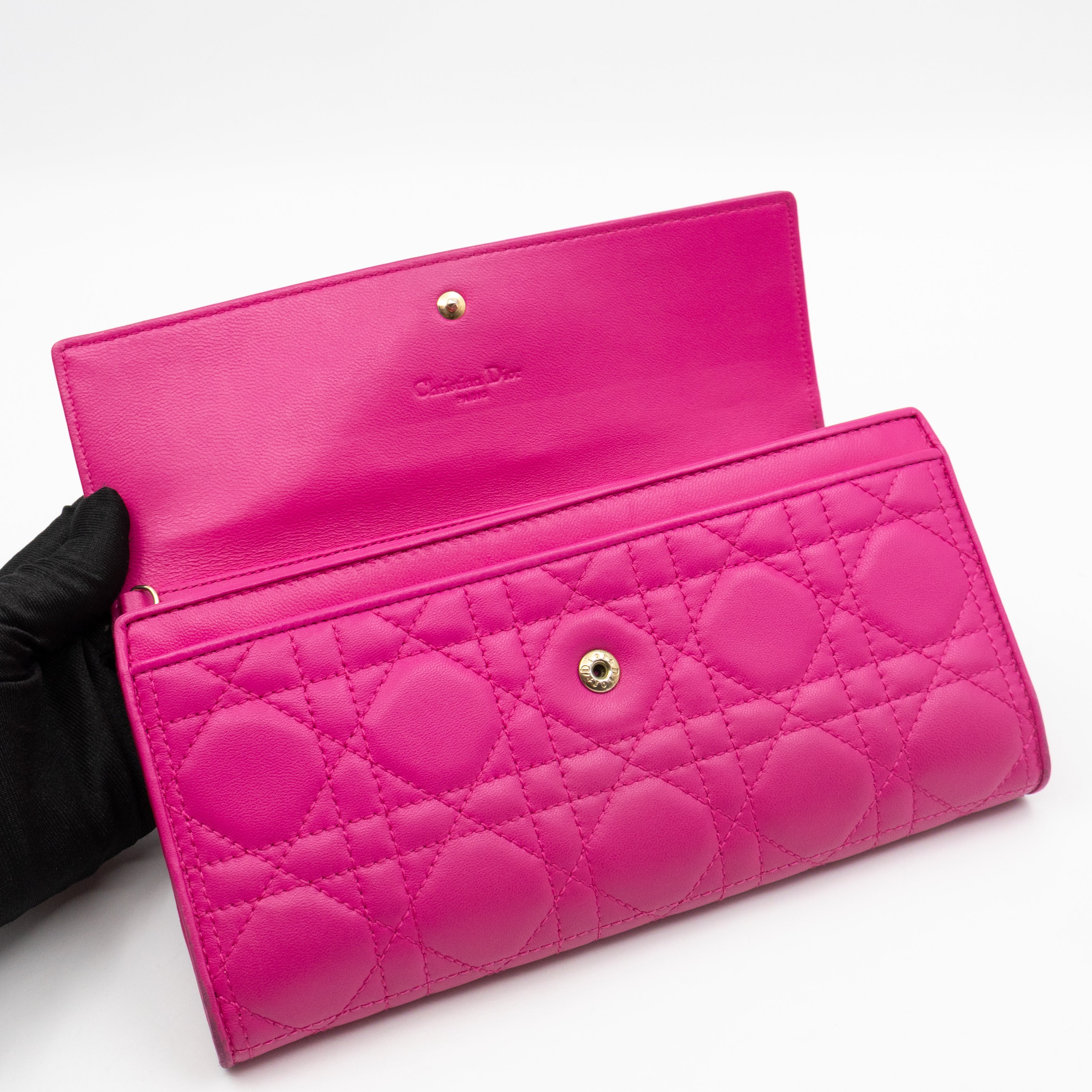 Lady Dior Wallet on Chain Pink Leather