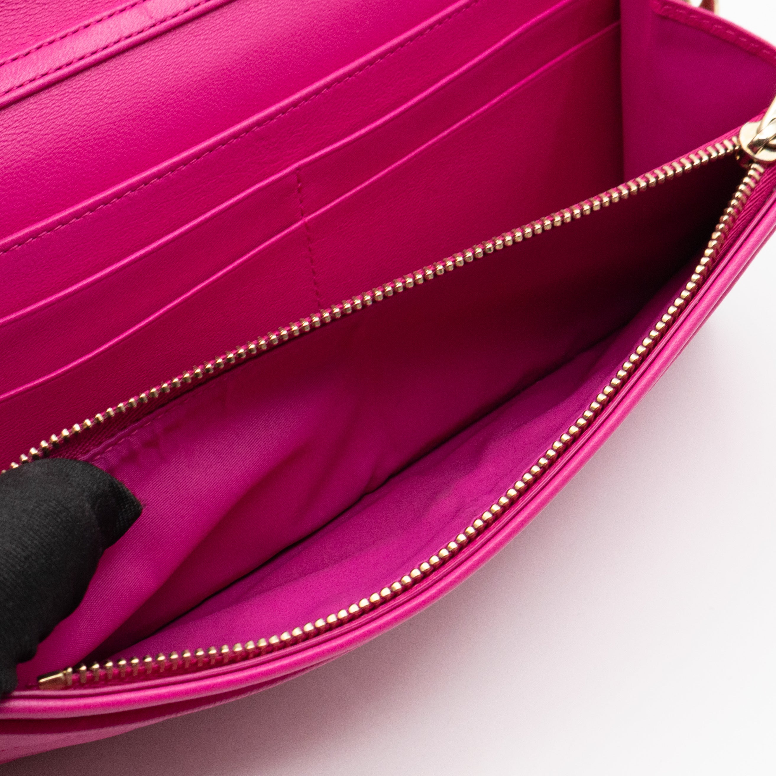 Lady Dior Wallet on Chain Pink Leather