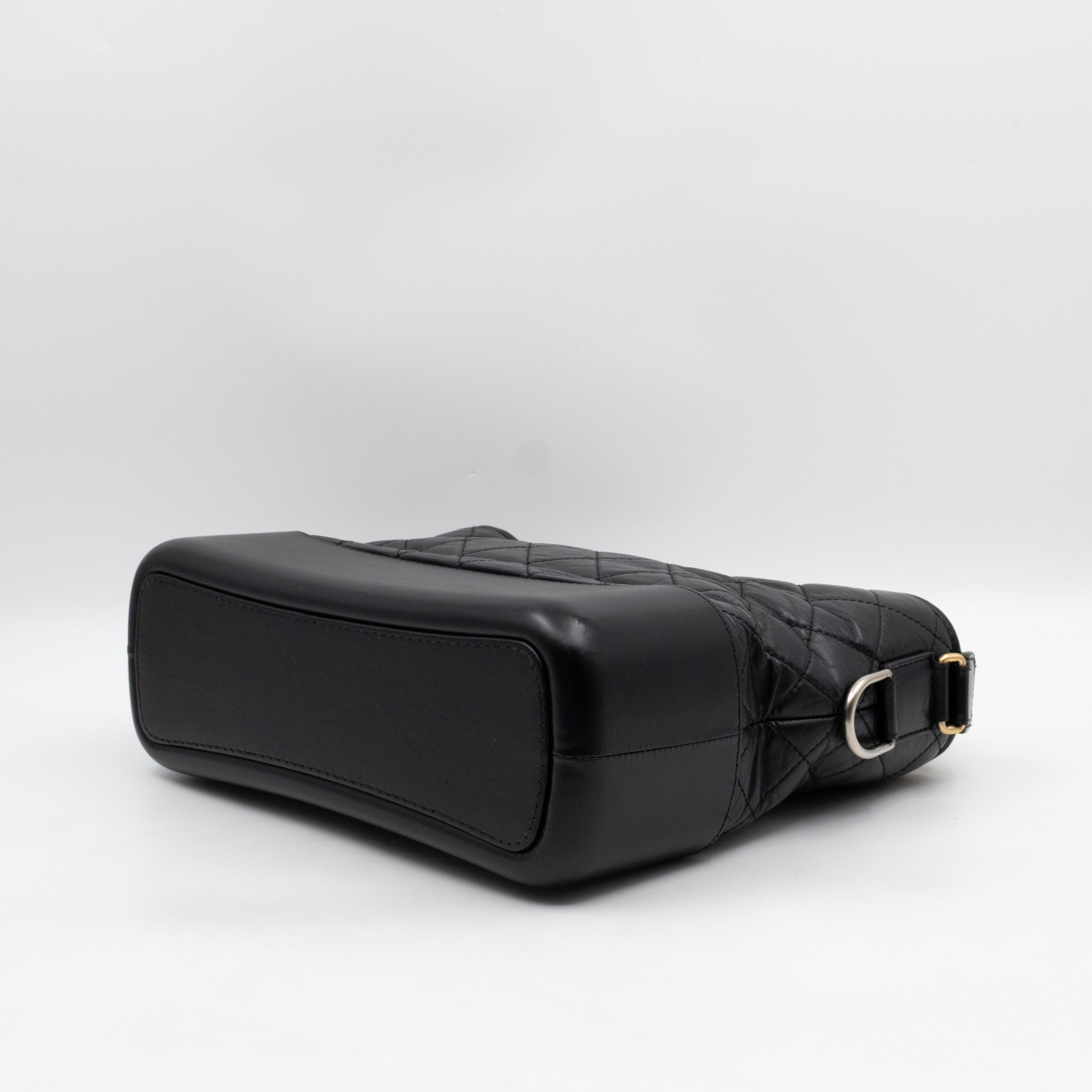 Gabrielle Hobo Medium Black Calfskin Leather