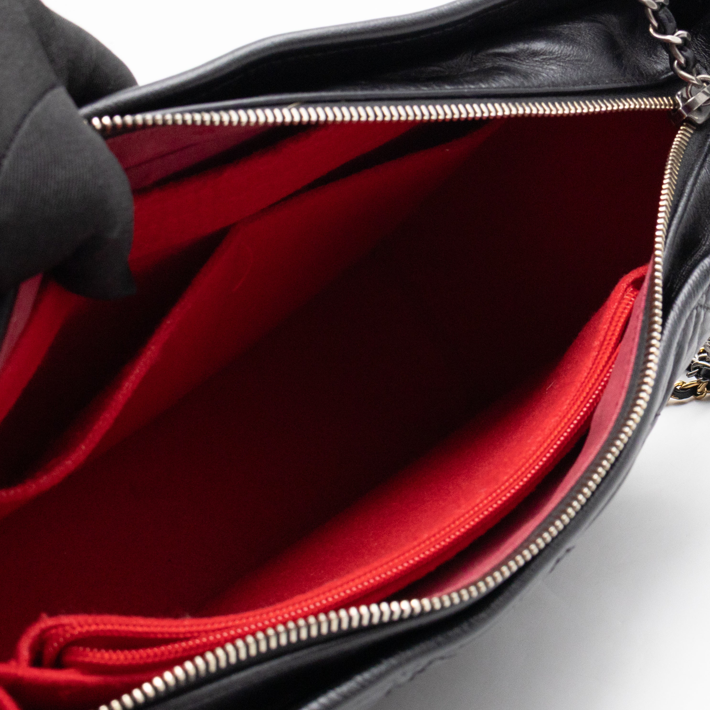 Gabrielle Hobo Medium Black Calfskin Leather