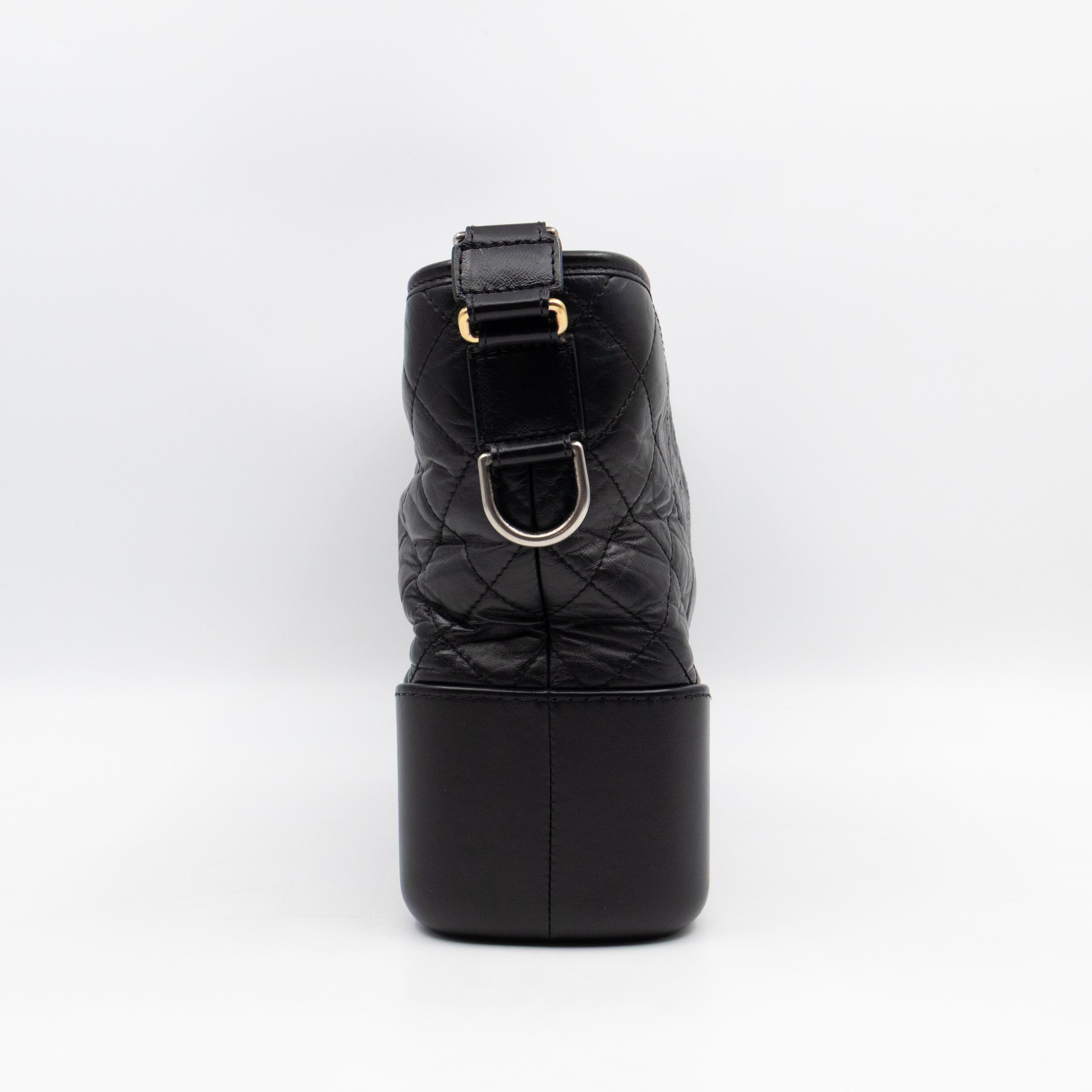 Gabrielle Hobo Medium Black Calfskin Leather