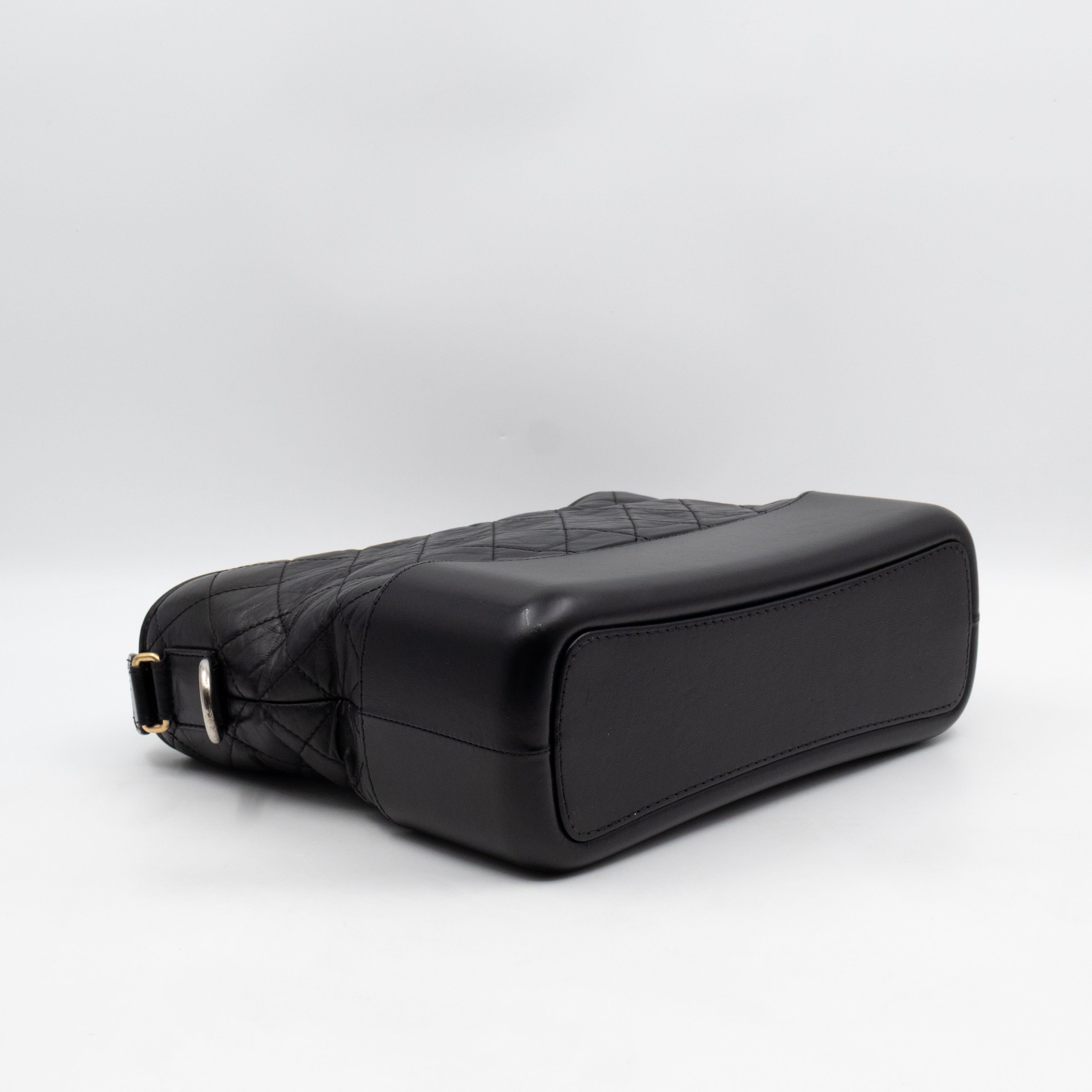 Gabrielle Hobo Medium Black Calfskin Leather