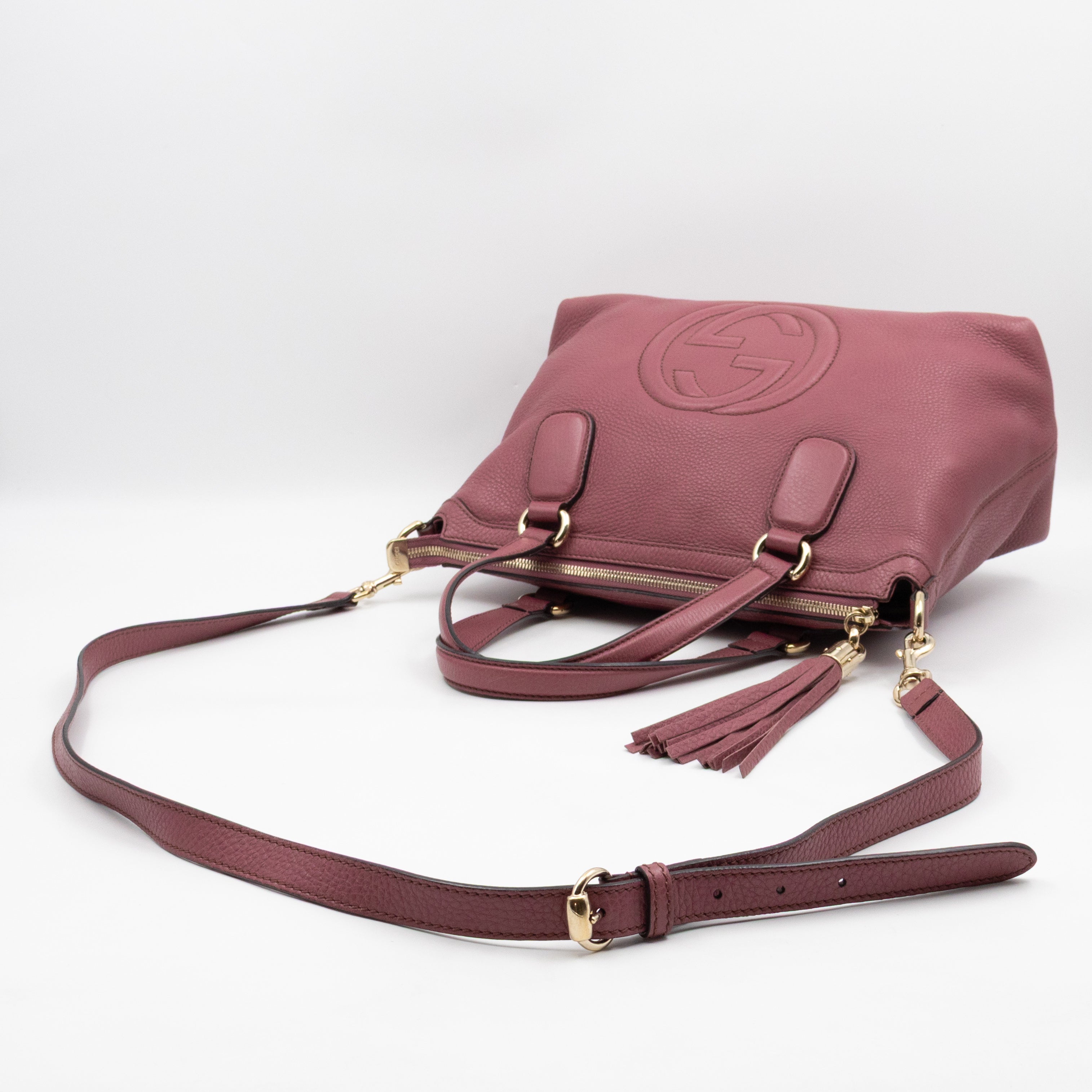 Soho Two Way Shoulder Bag Mauve Leather