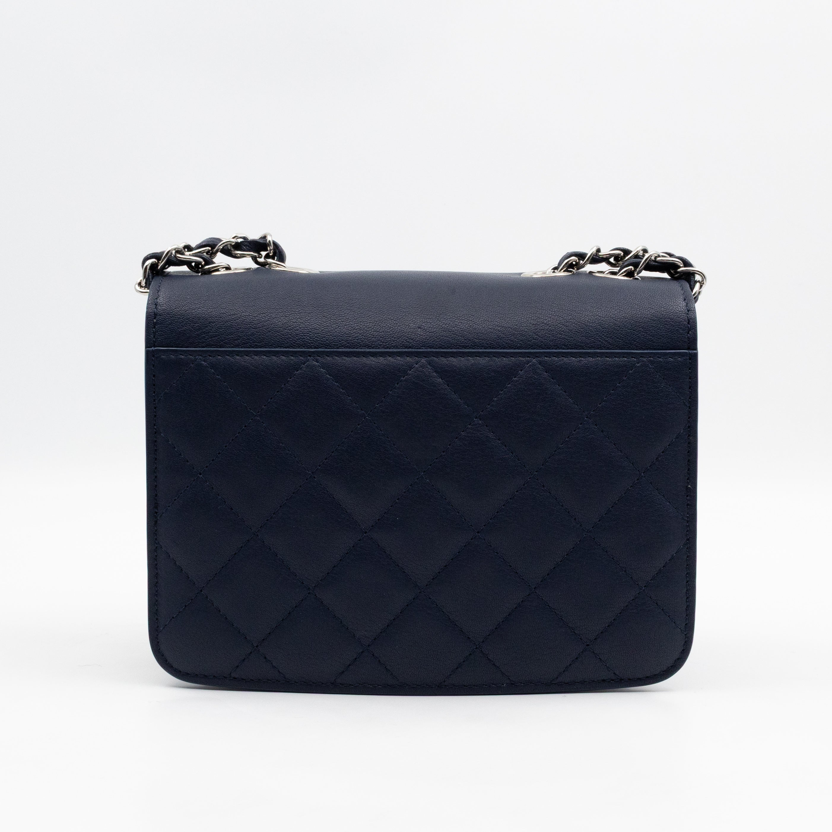 CC Box Flap Bag Blue Leather