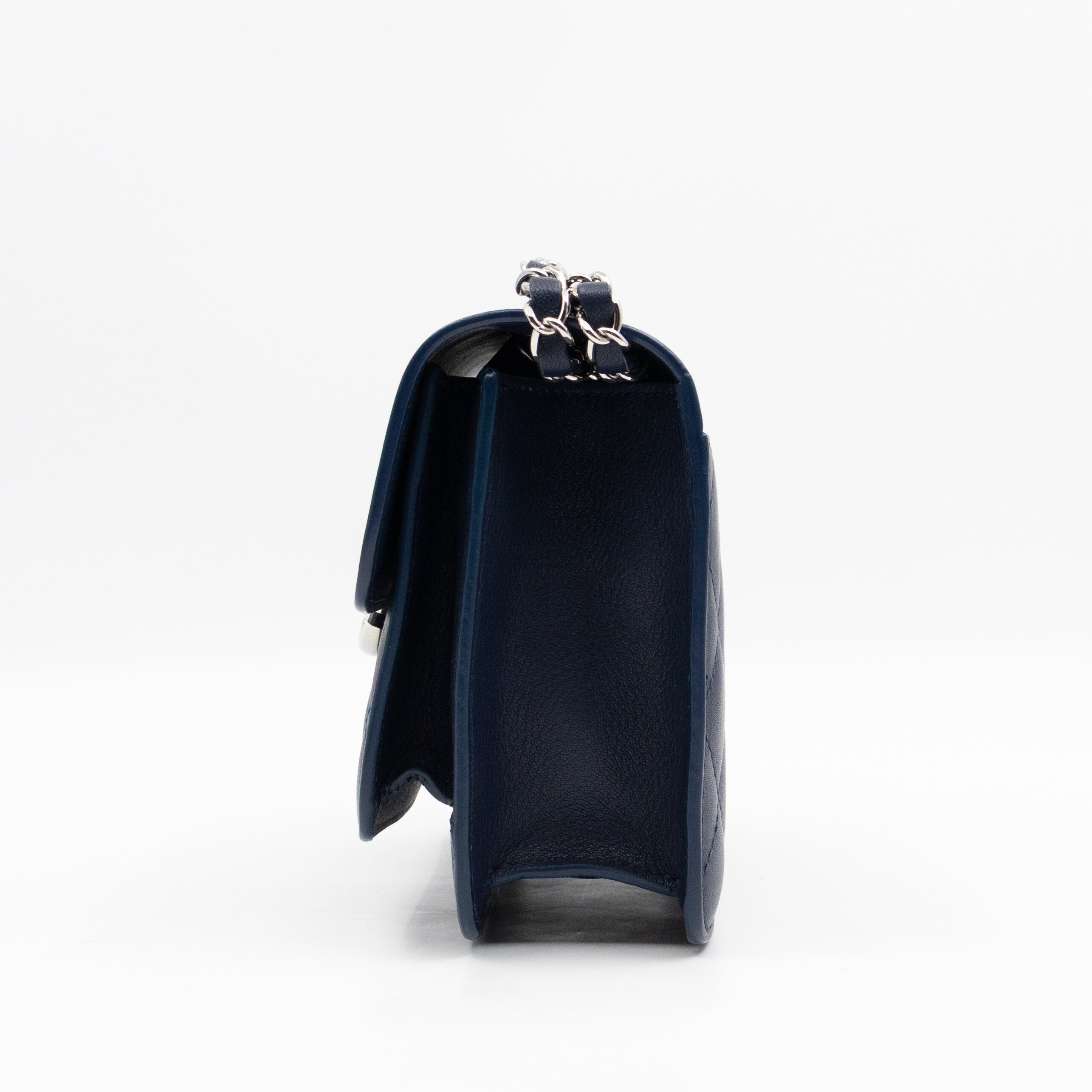 CC Box Flap Bag Blue Leather