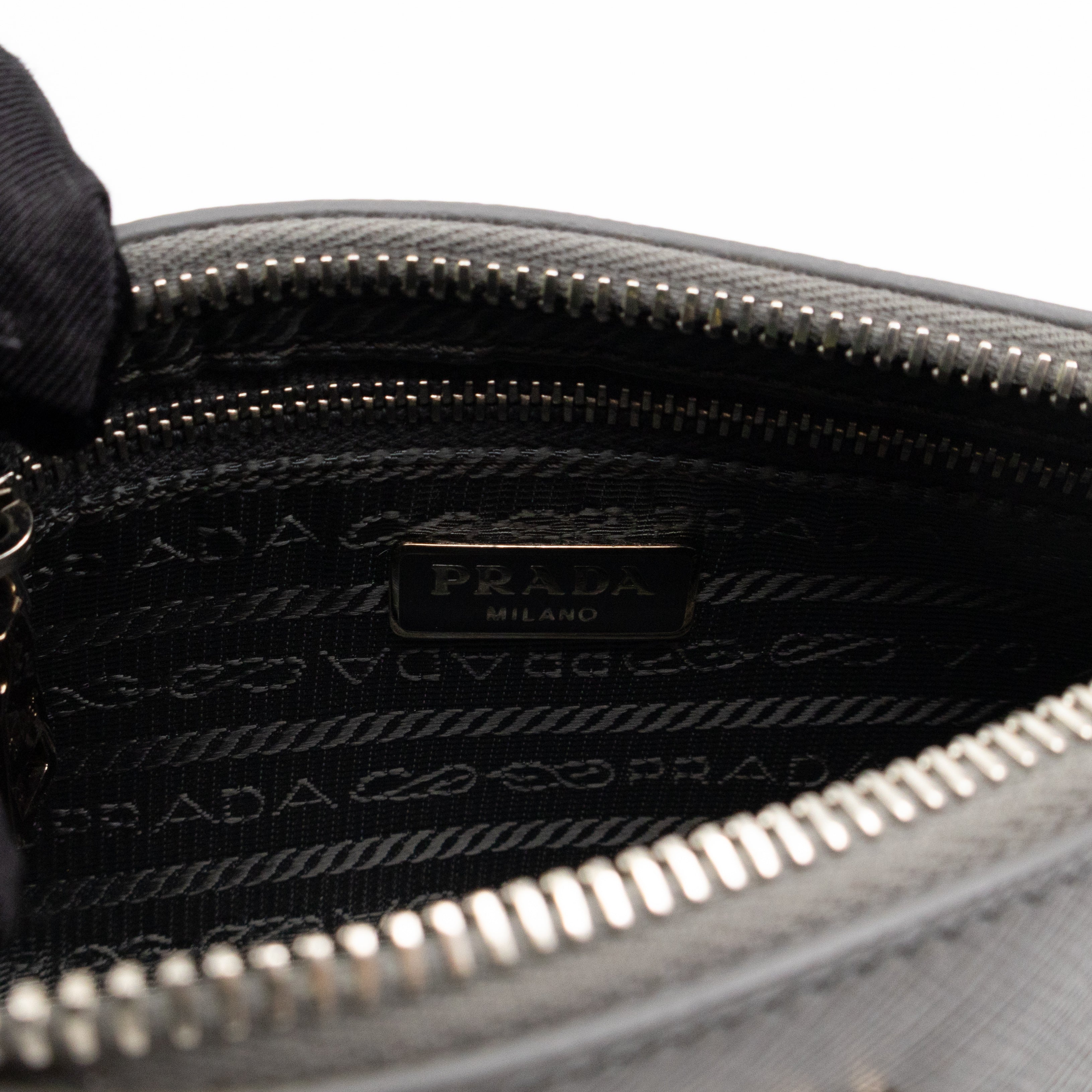 Small Pouch Grey Saffiano Leather