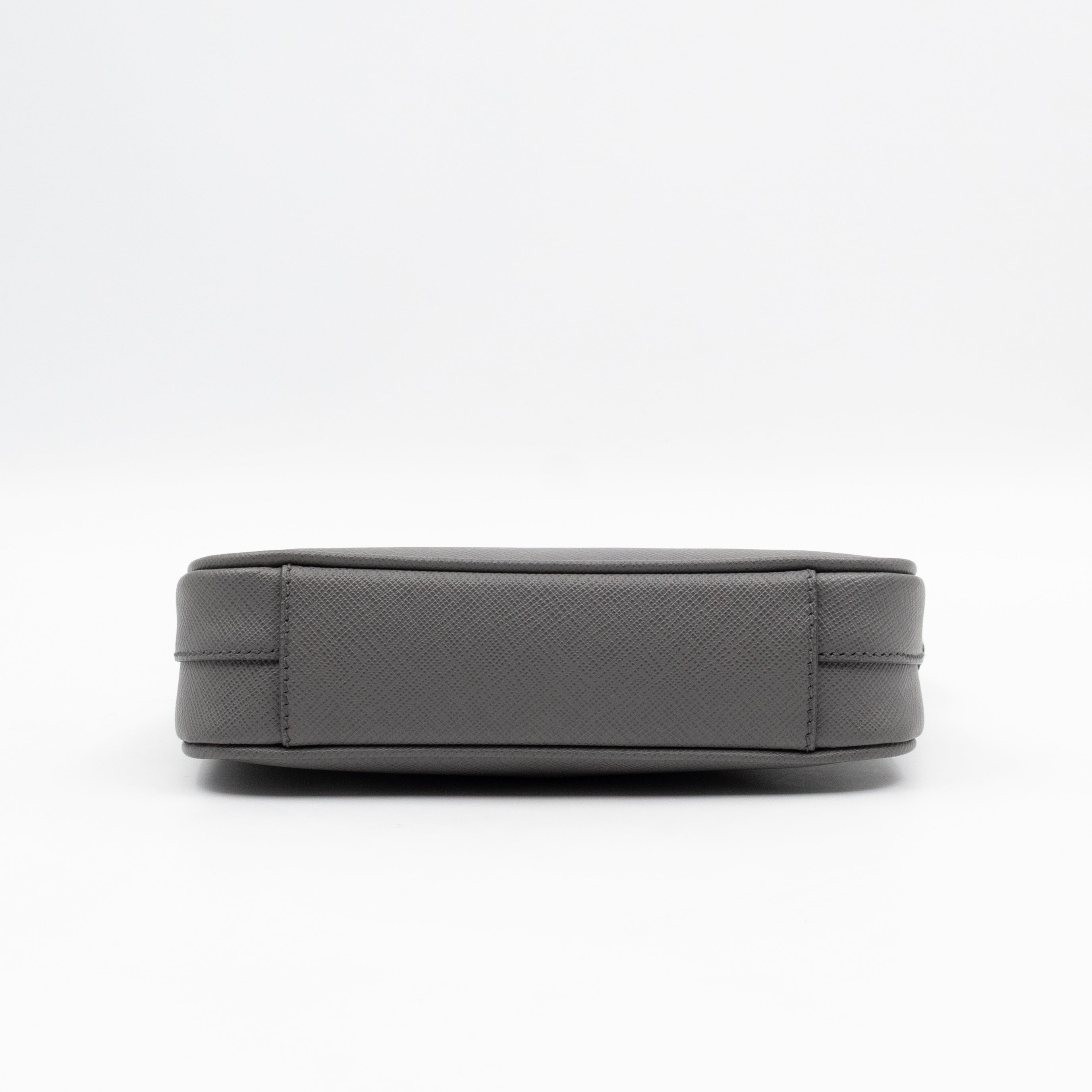 Small Pouch Grey Saffiano Leather