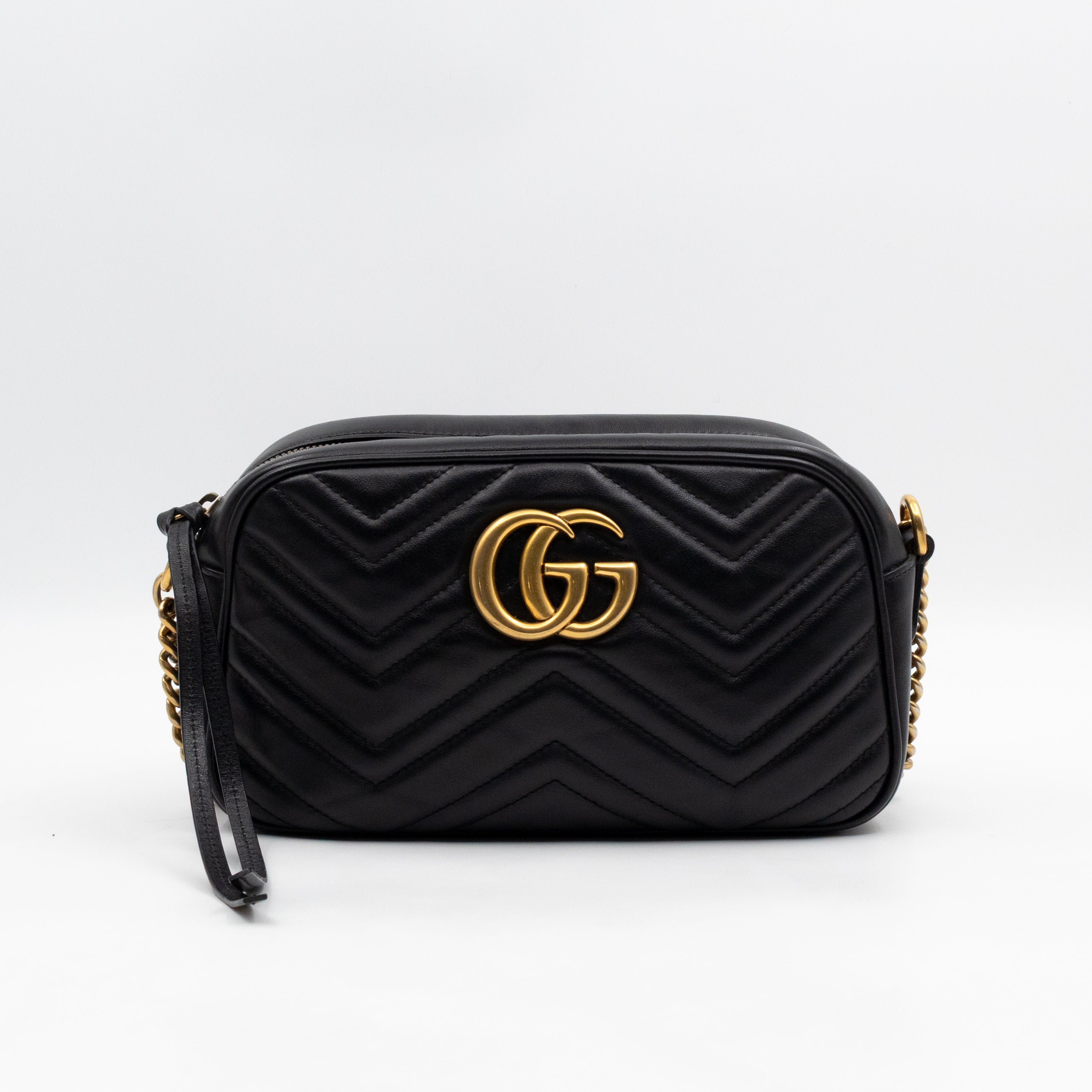 GG Marmont Small Camera Bag Black Leather