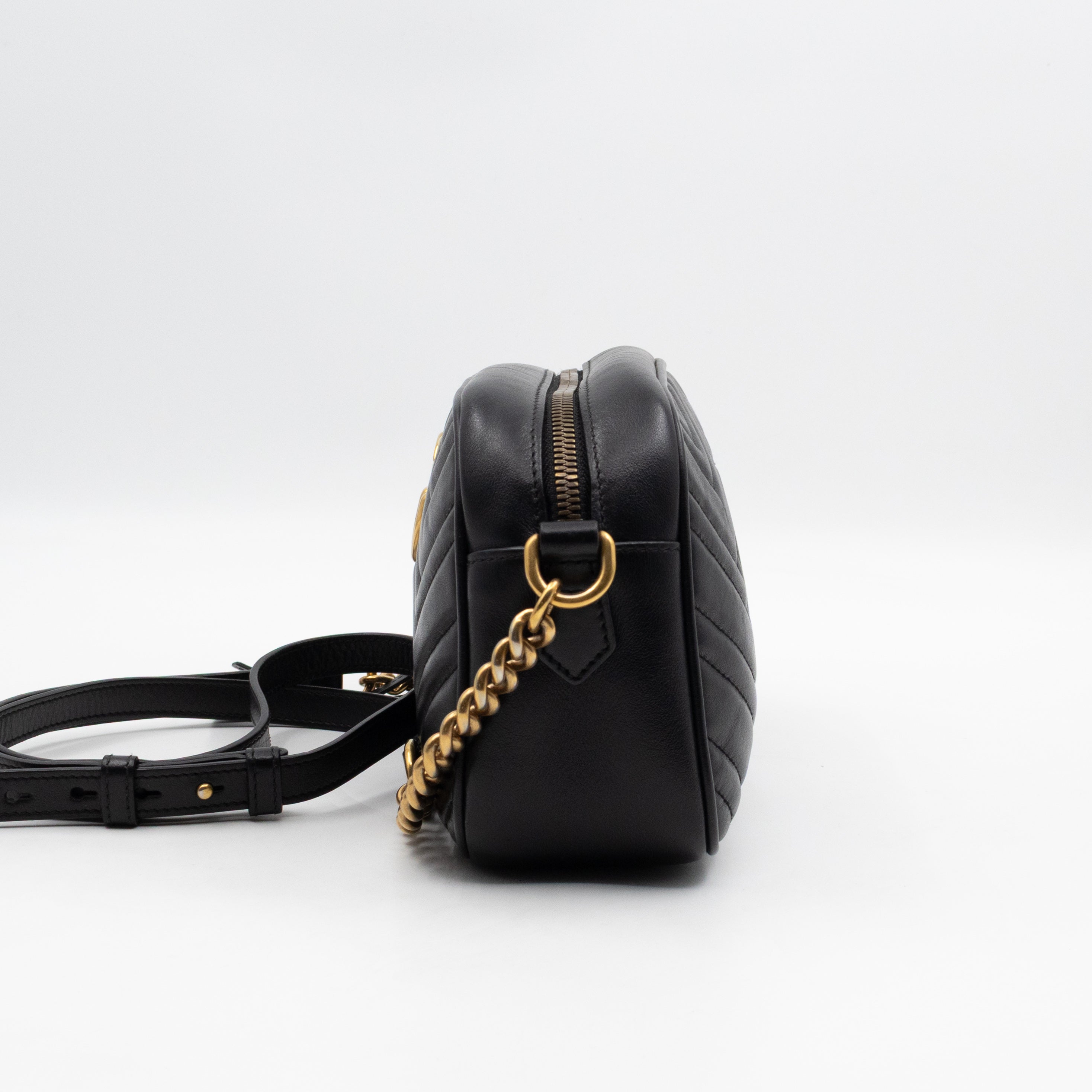 GG Marmont Small Camera Bag Black Leather