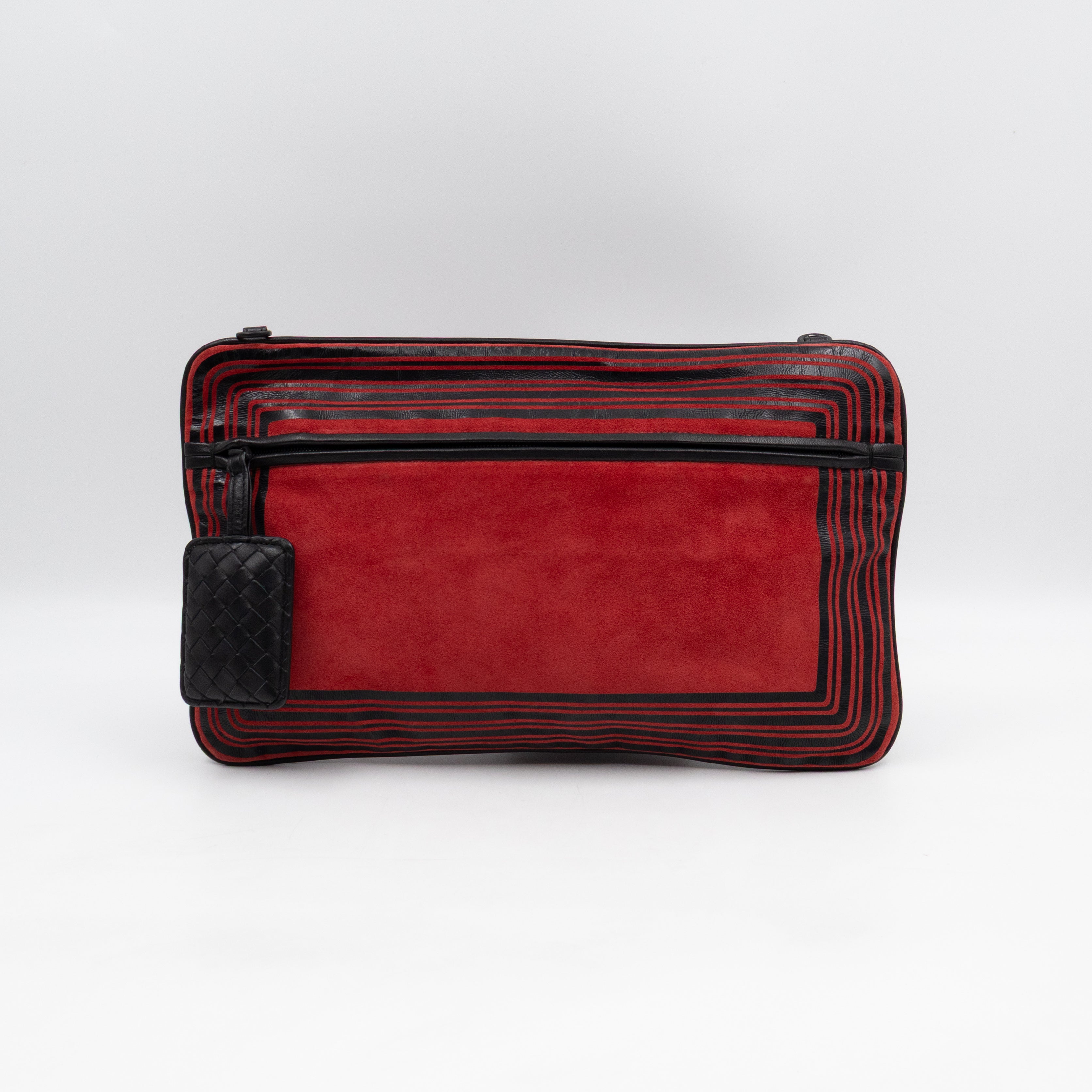 Crossbody Bag Red & Black Suede