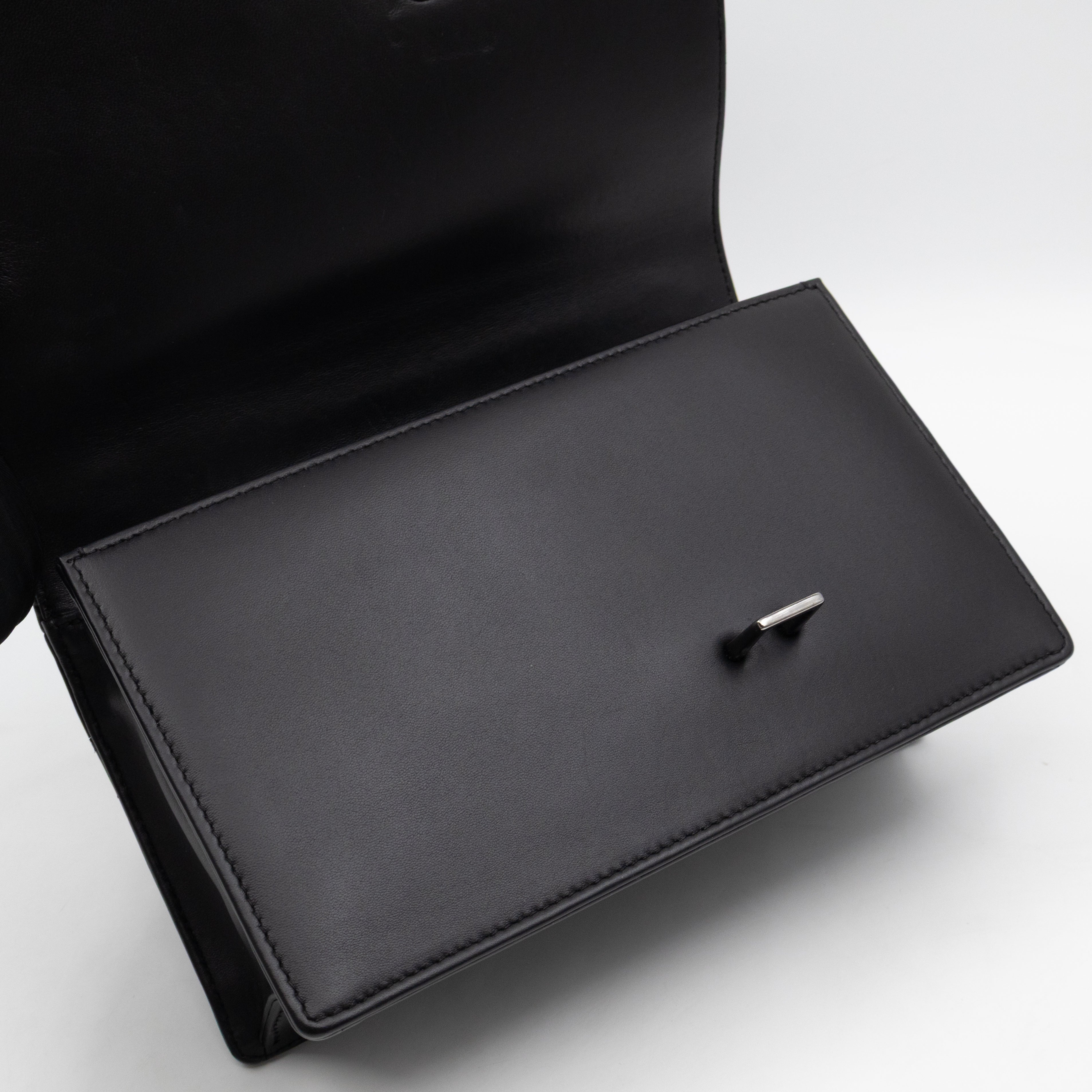 30 Montaigne Top Handle Bag Maxi Cannage Black Leather