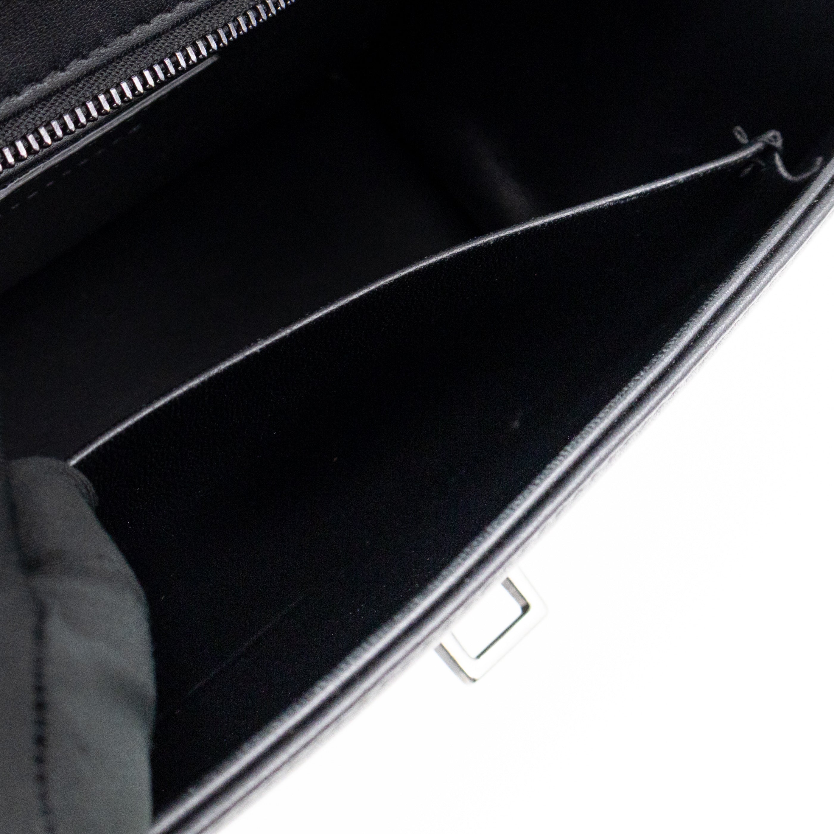 30 Montaigne Top Handle Bag Maxi Cannage Black Leather