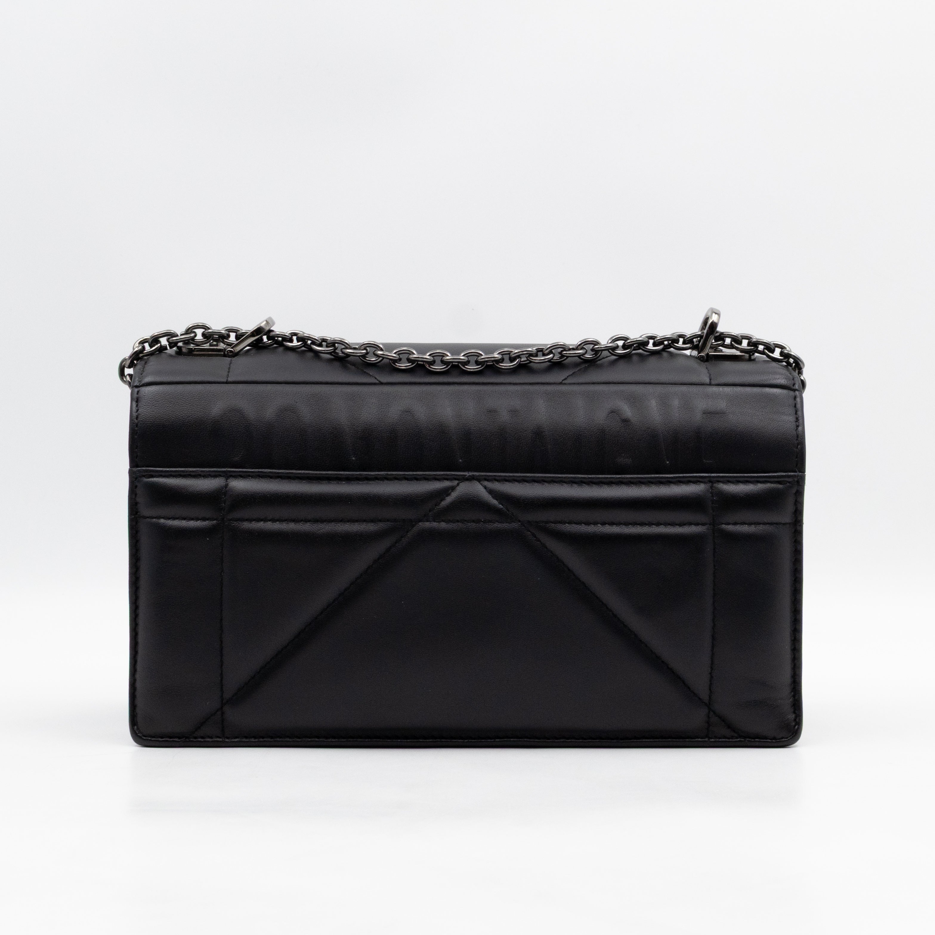 30 Montaigne Top Handle Bag Maxi Cannage Black Leather