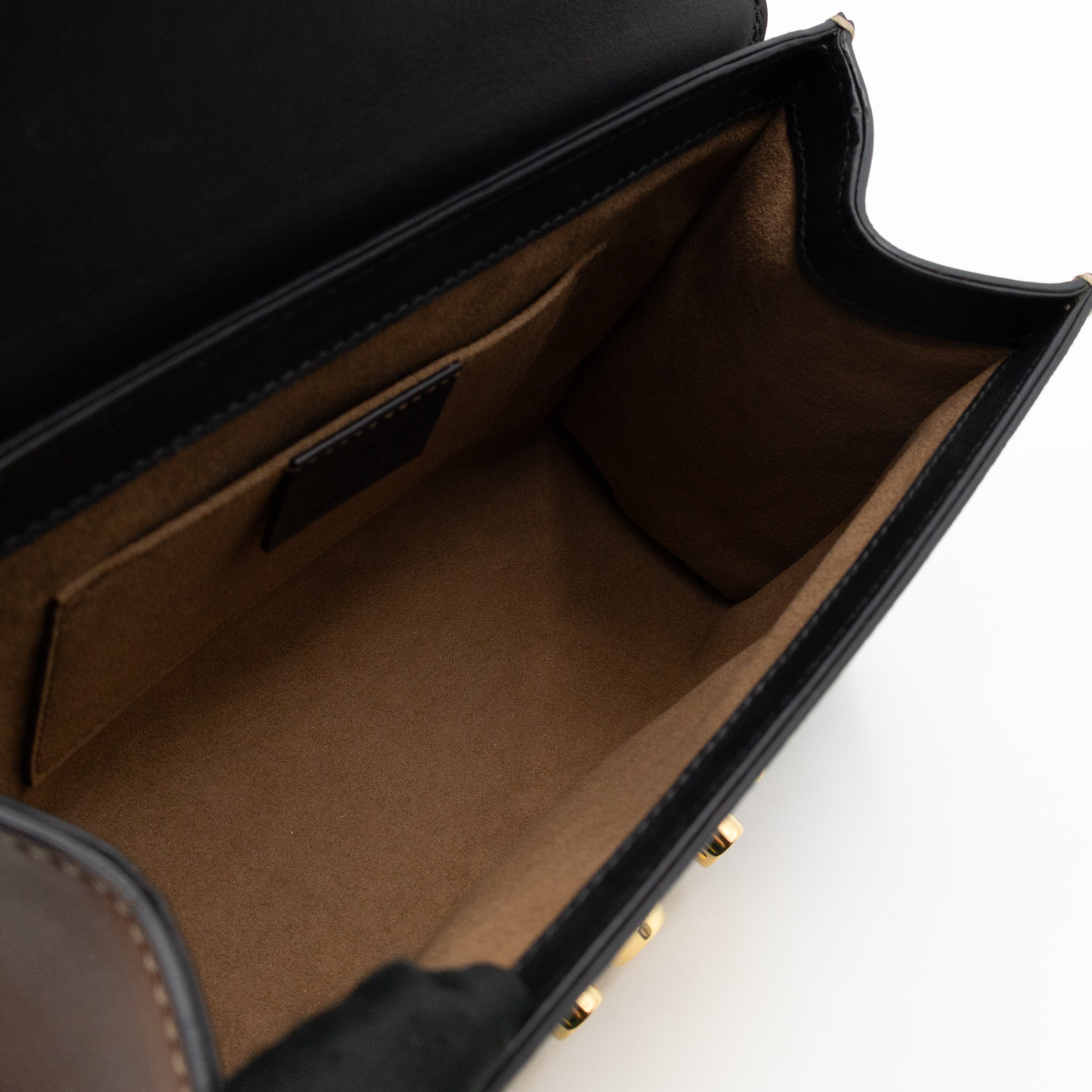 Padlock Flap Bag Small GG Supreme Black Leather