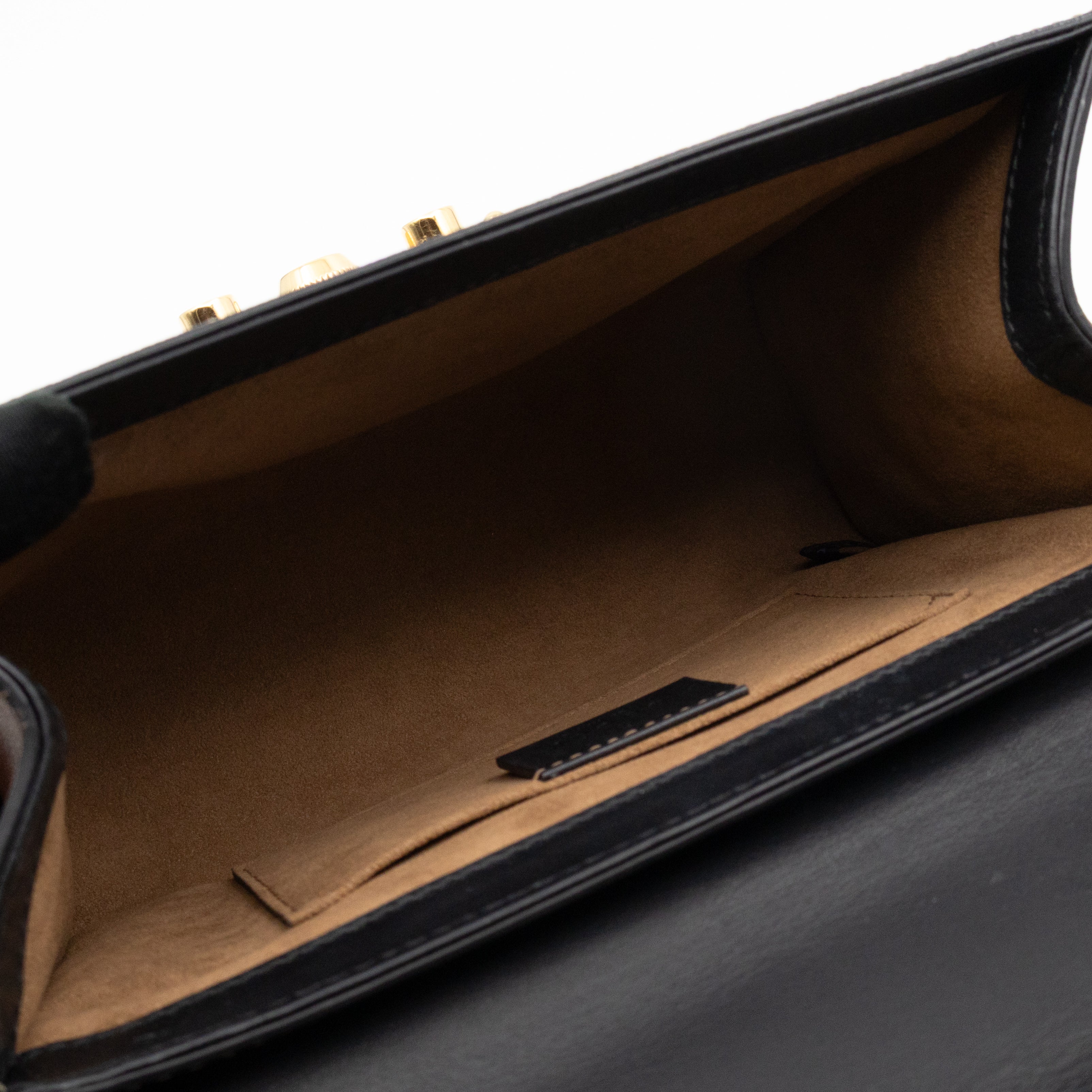 Padlock Flap Bag Small GG Supreme Black Leather