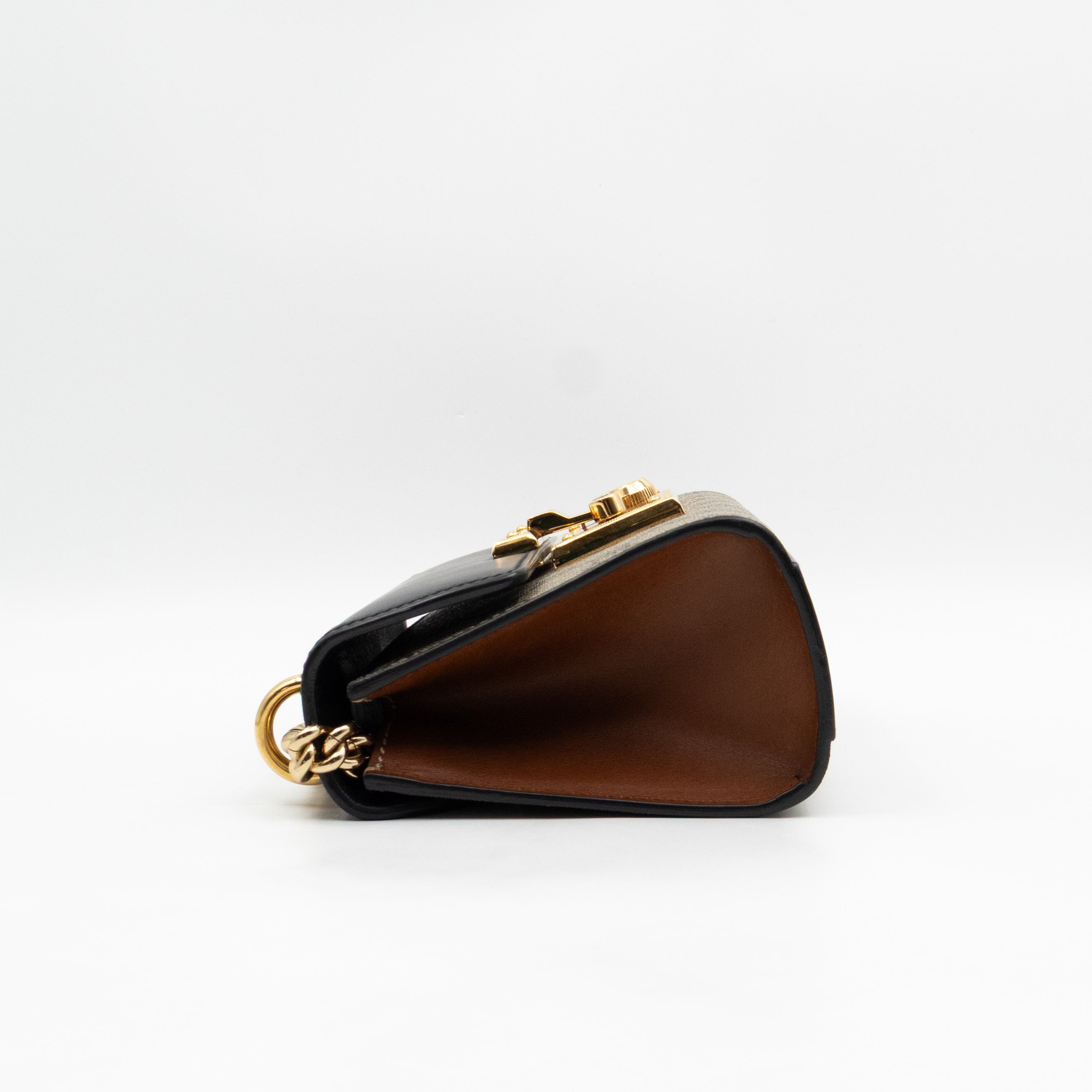 Padlock Flap Bag Small GG Supreme Black Leather