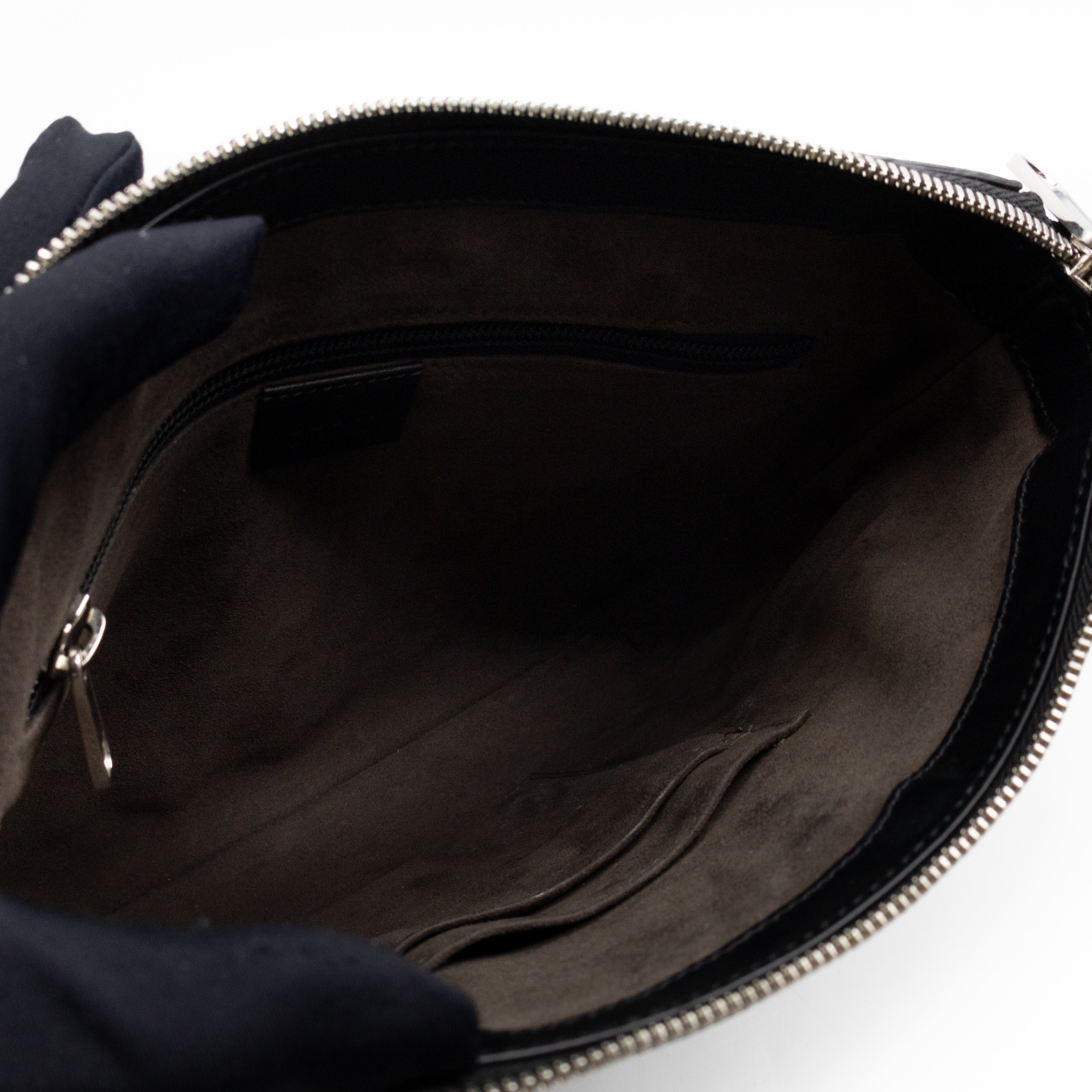 Small Messenger Black Guccissima Leather