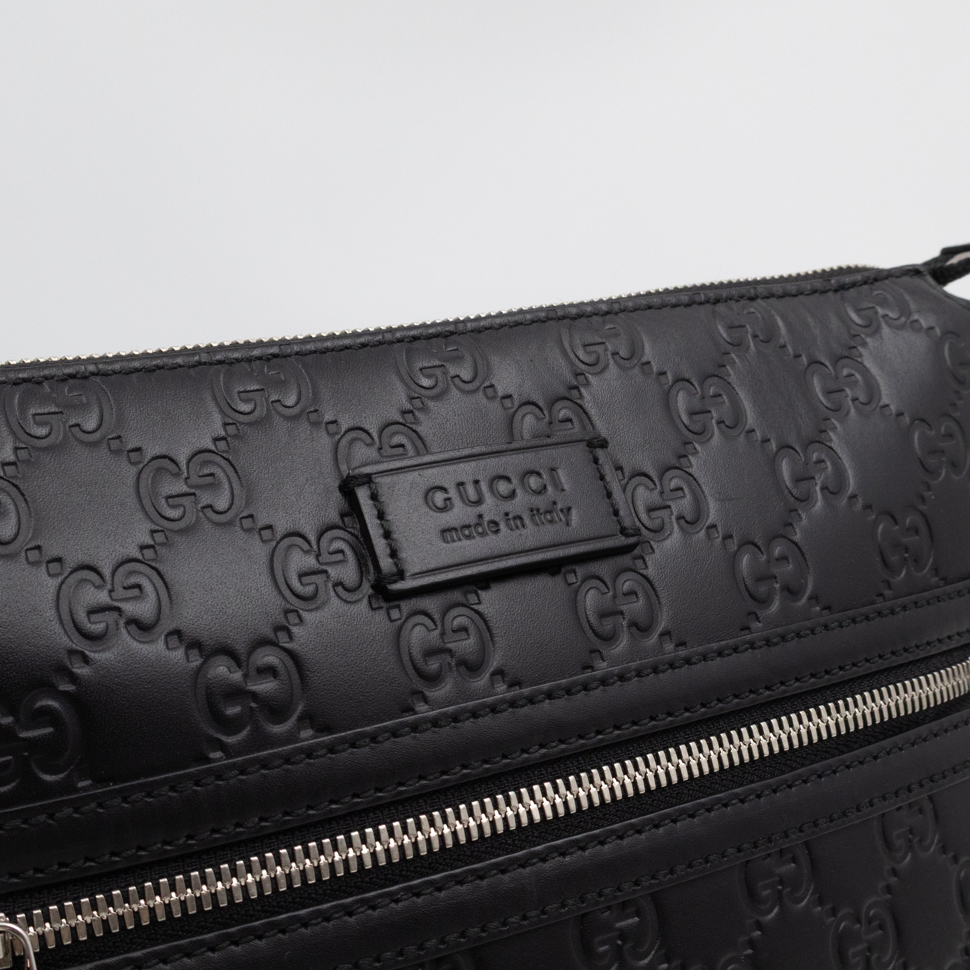 Small Messenger Black Guccissima Leather