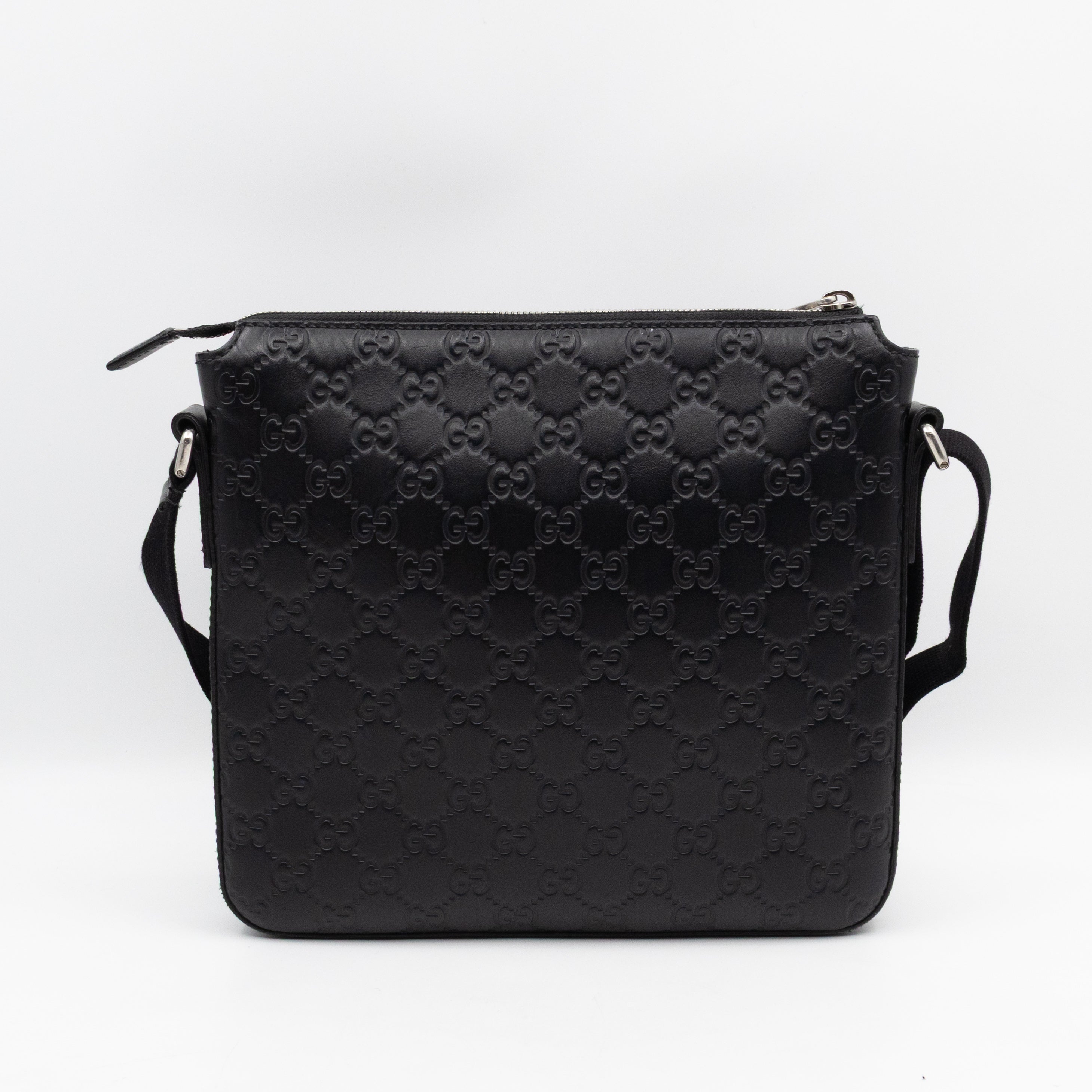 Small Messenger Black Guccissima Leather
