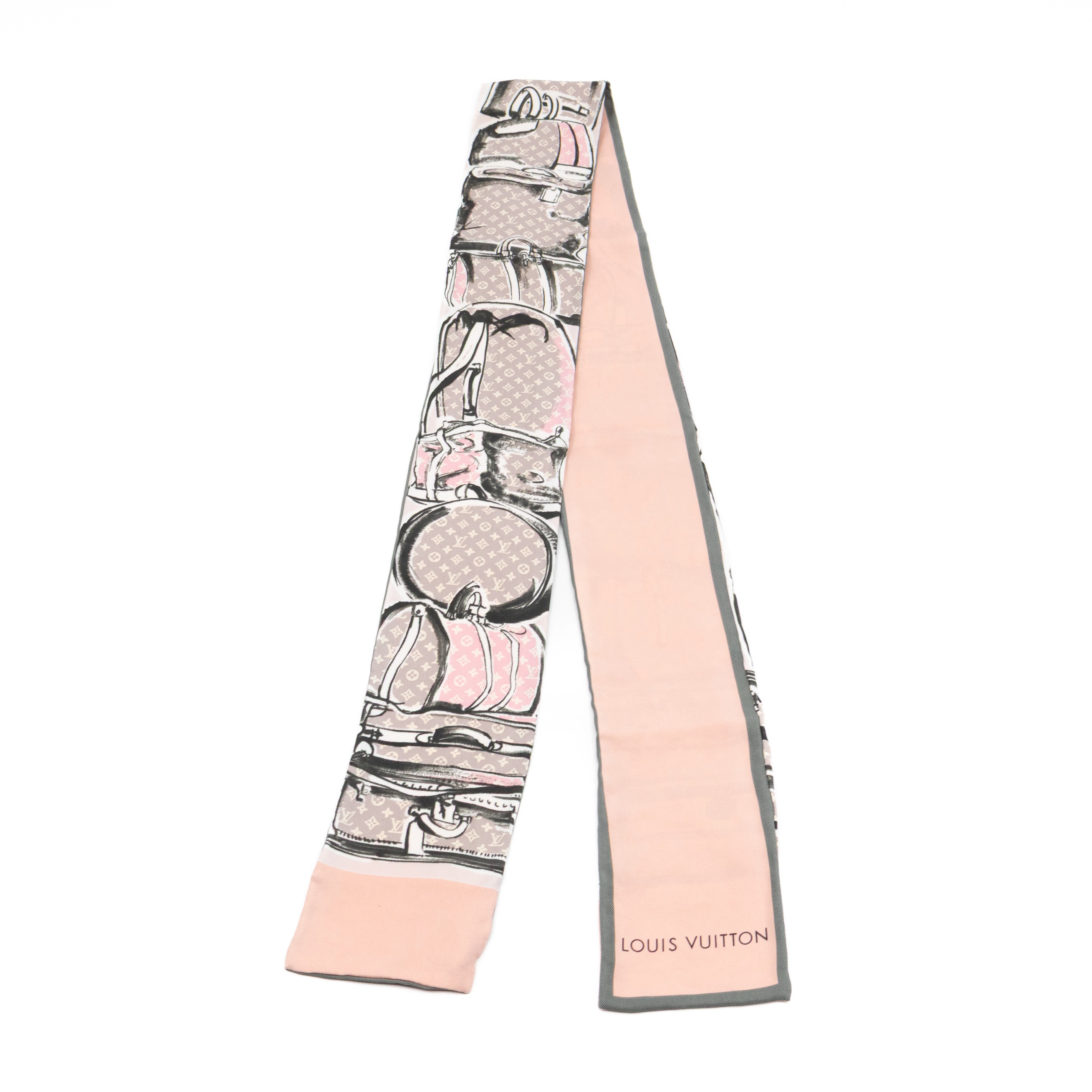 Louis Vuitton Trunks Bandeau Rose Poudre Silk Scarf – Queen Station