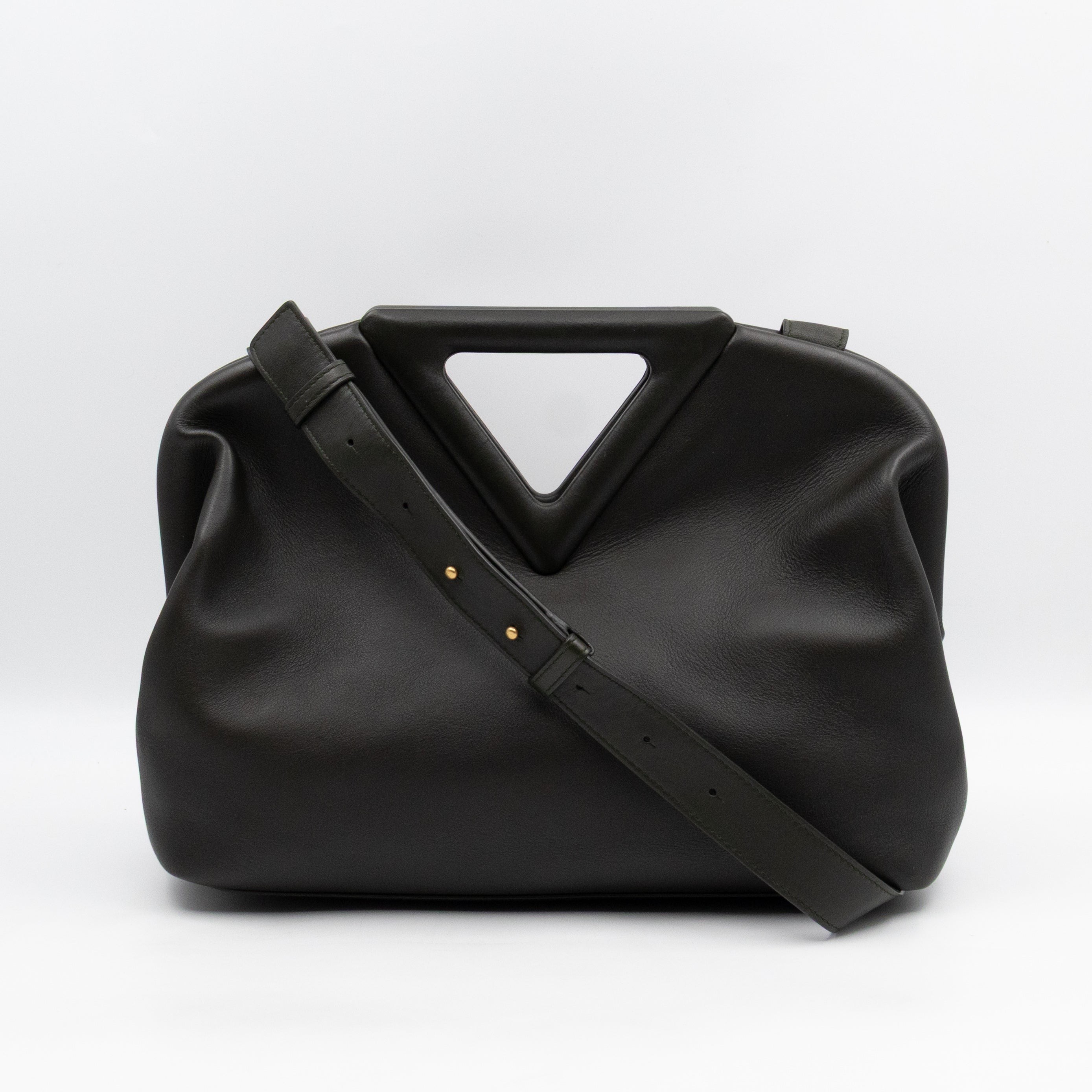 The Point Triangle Bag Medium Camping Oilve green Calfskin