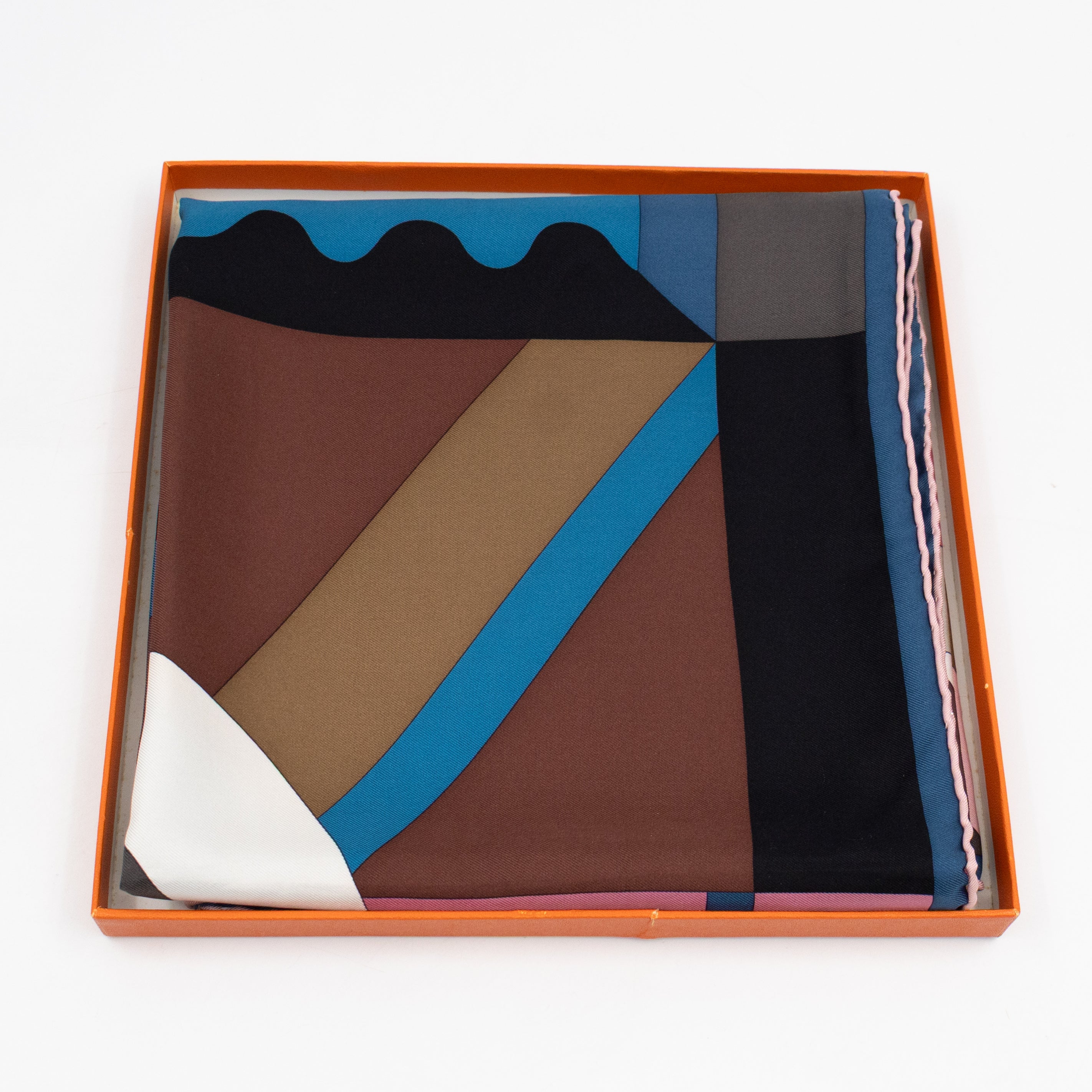Silk Scarf 90 New Hermes Perspective Cavaliere Pink