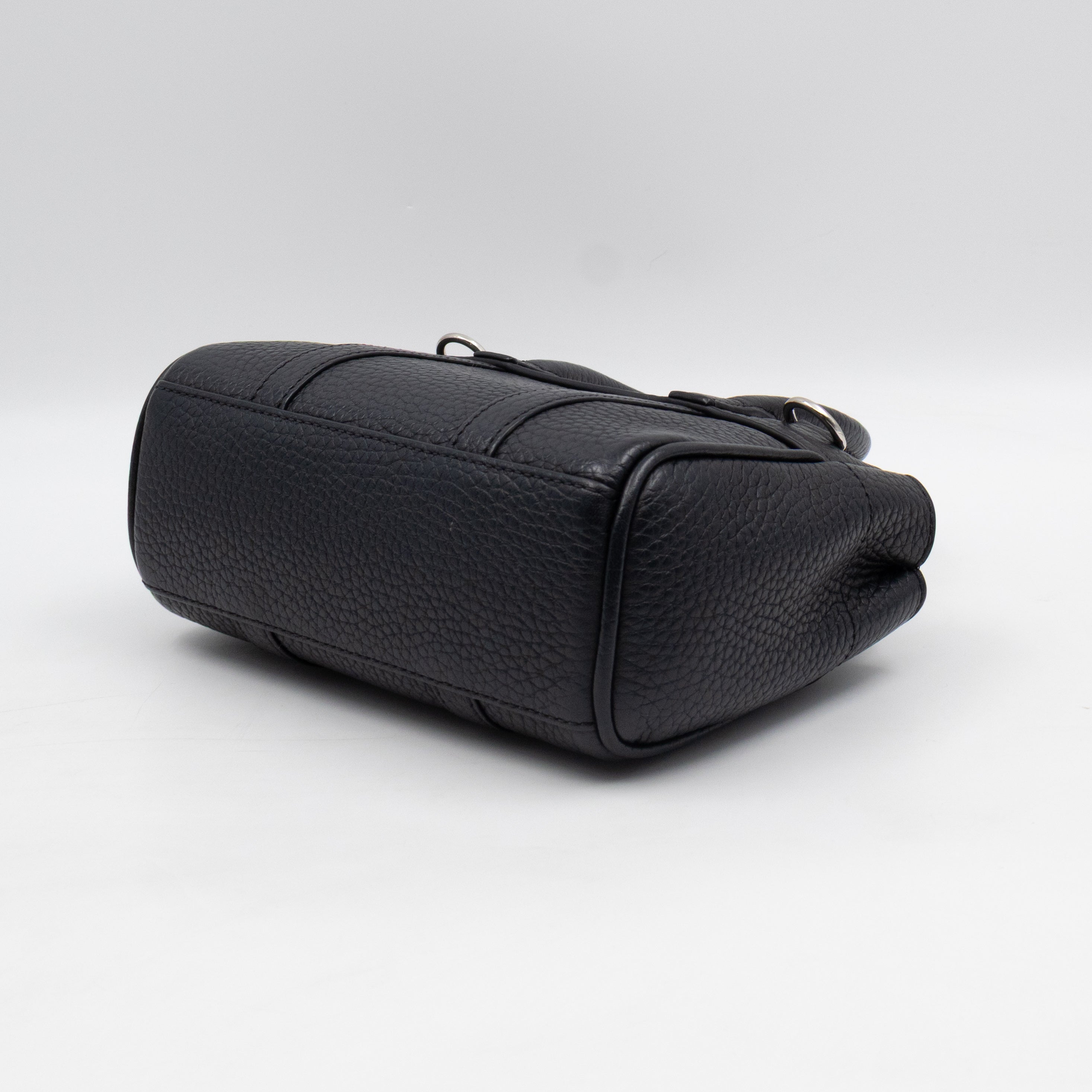 Mini Bayswater Black Grain Leather