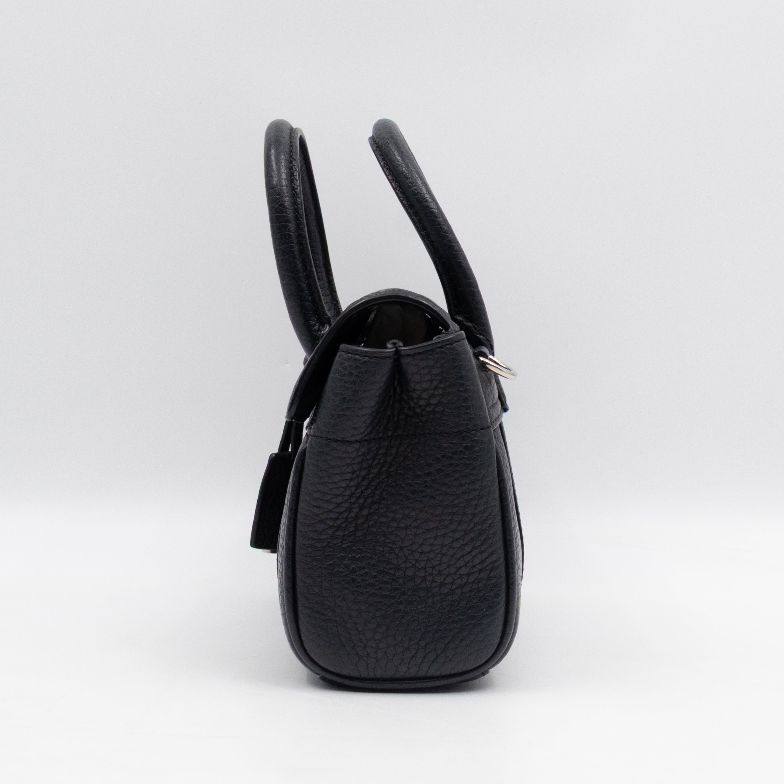 Mini Bayswater Black Grain Leather