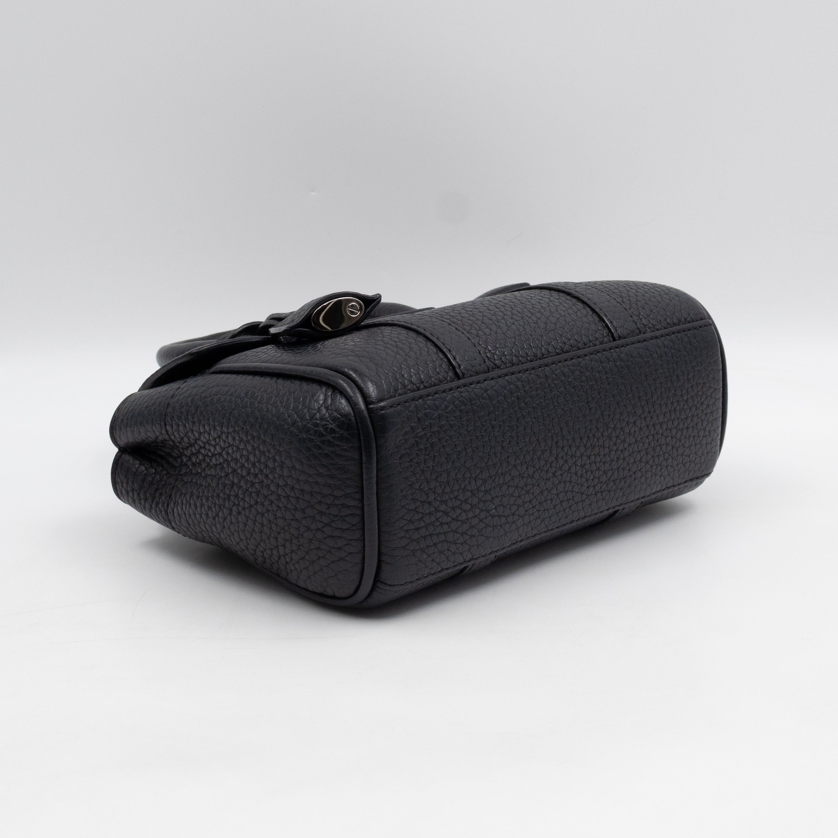 Mini Bayswater Black Grain Leather