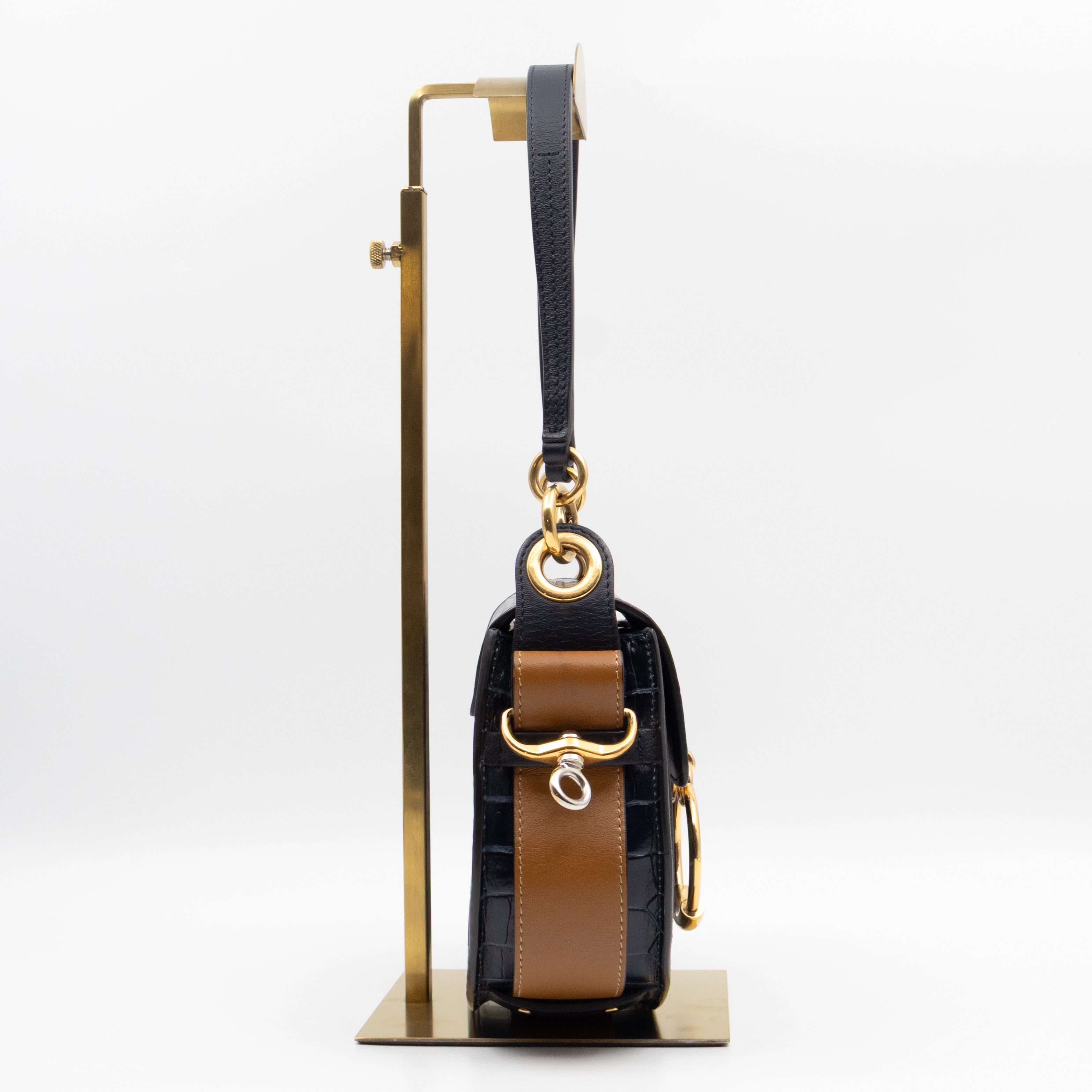 Tess Small Bag Black Croc Embossed Leather