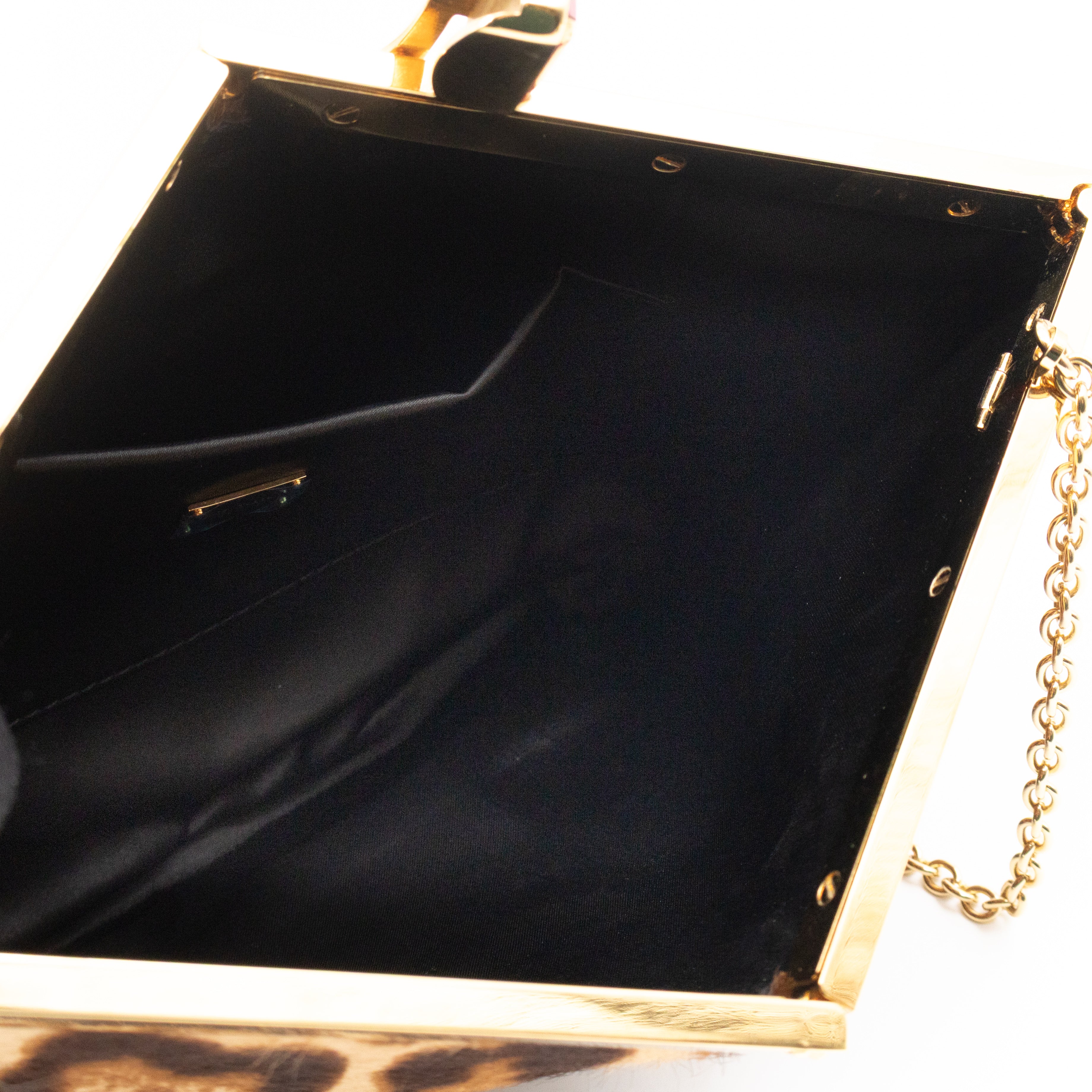 Chain Clutch Ponyhair Leopard
