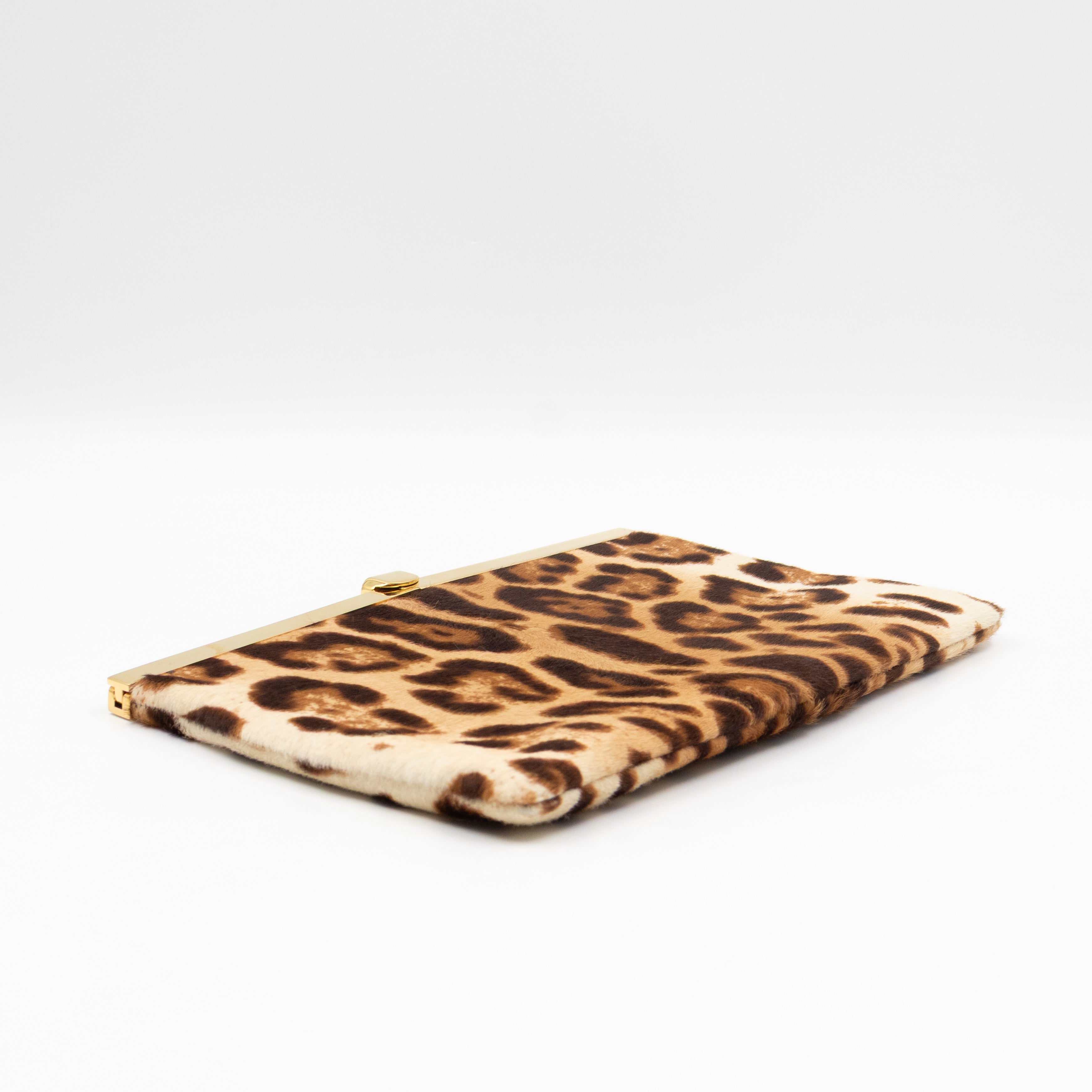 Chain Clutch Ponyhair Leopard