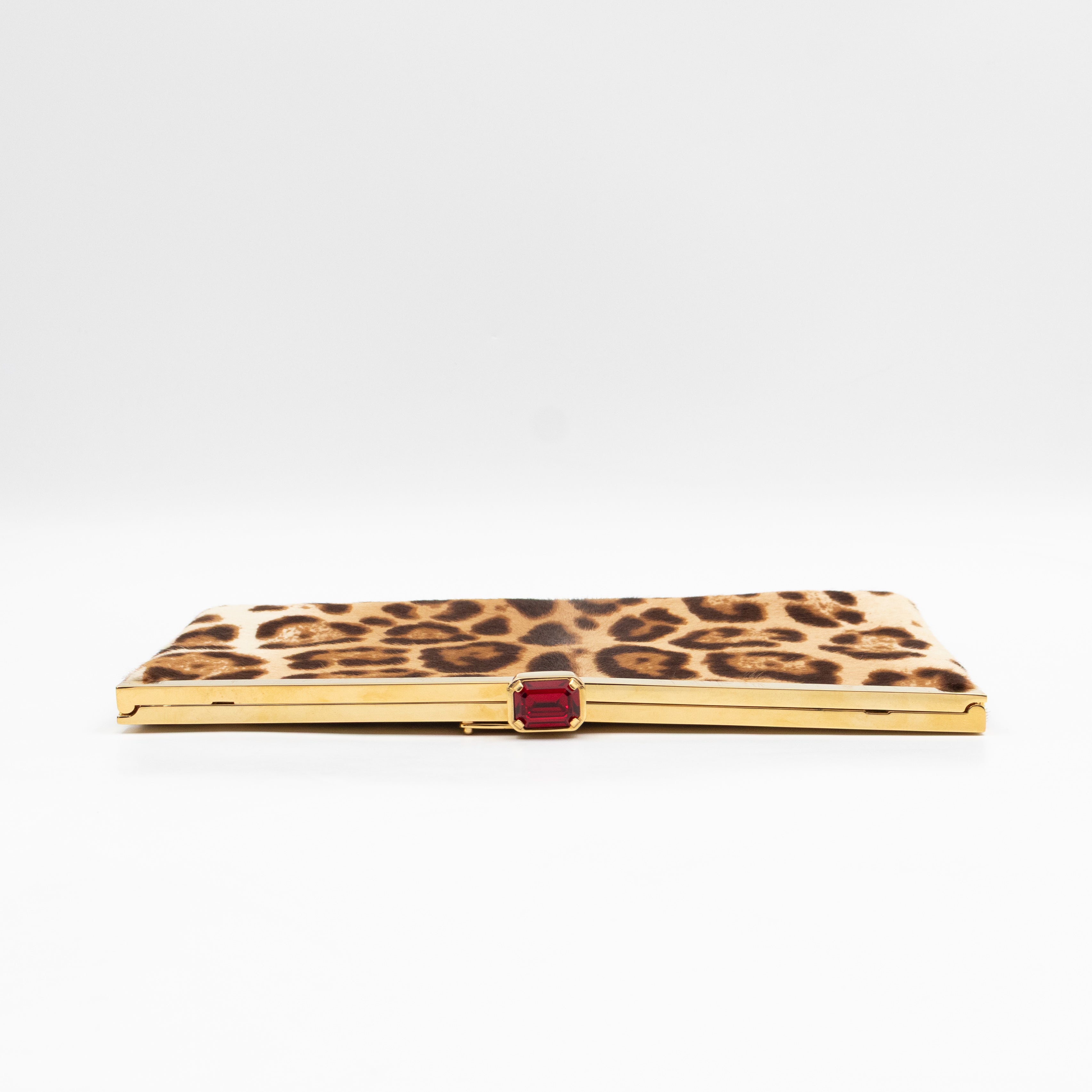 Chain Clutch Ponyhair Leopard