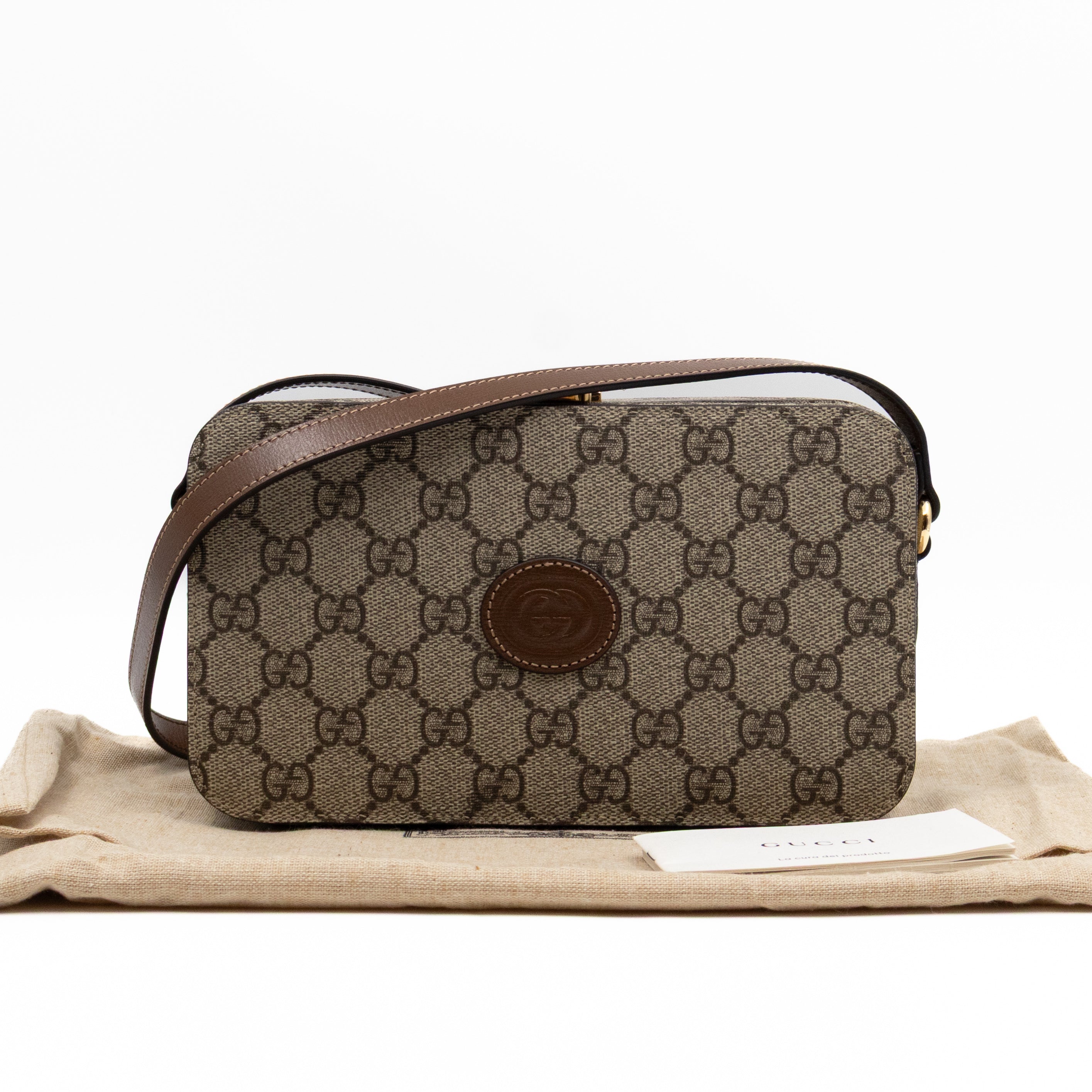 Mini Trunk Bag With Interlocking G Brown GG Supreme Leather