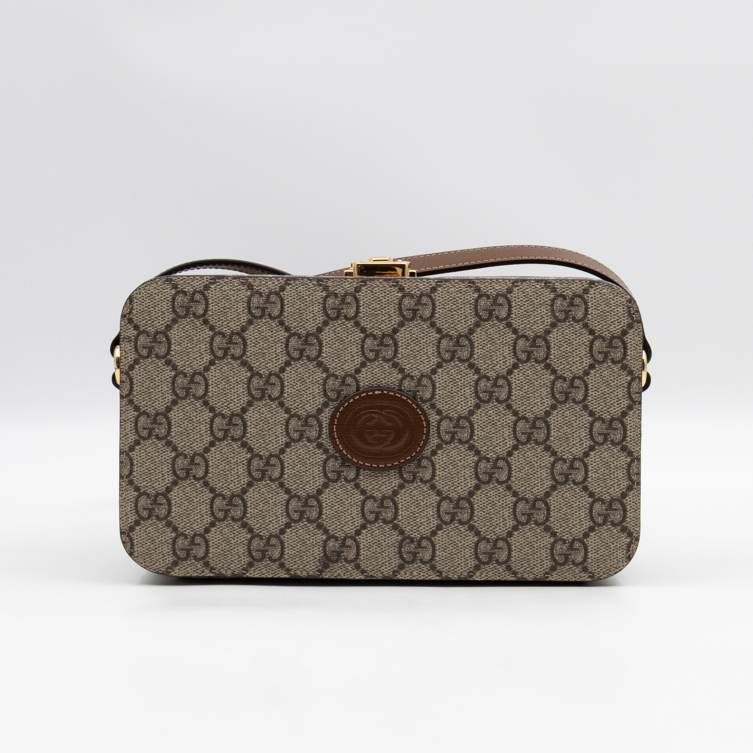 Mini Trunk Bag With Interlocking G Brown GG Supreme Leather