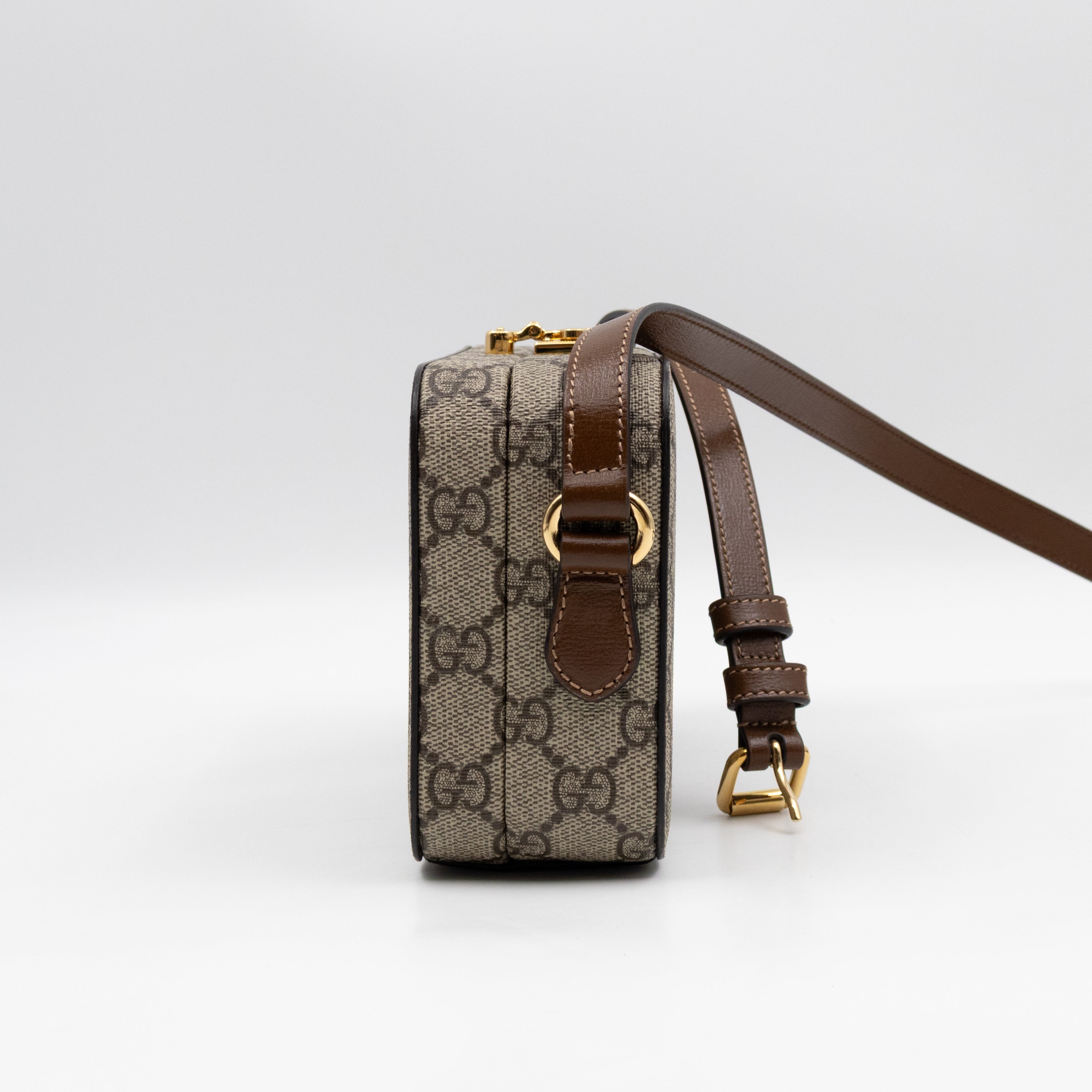 Mini Trunk Bag With Interlocking G Brown GG Supreme Leather