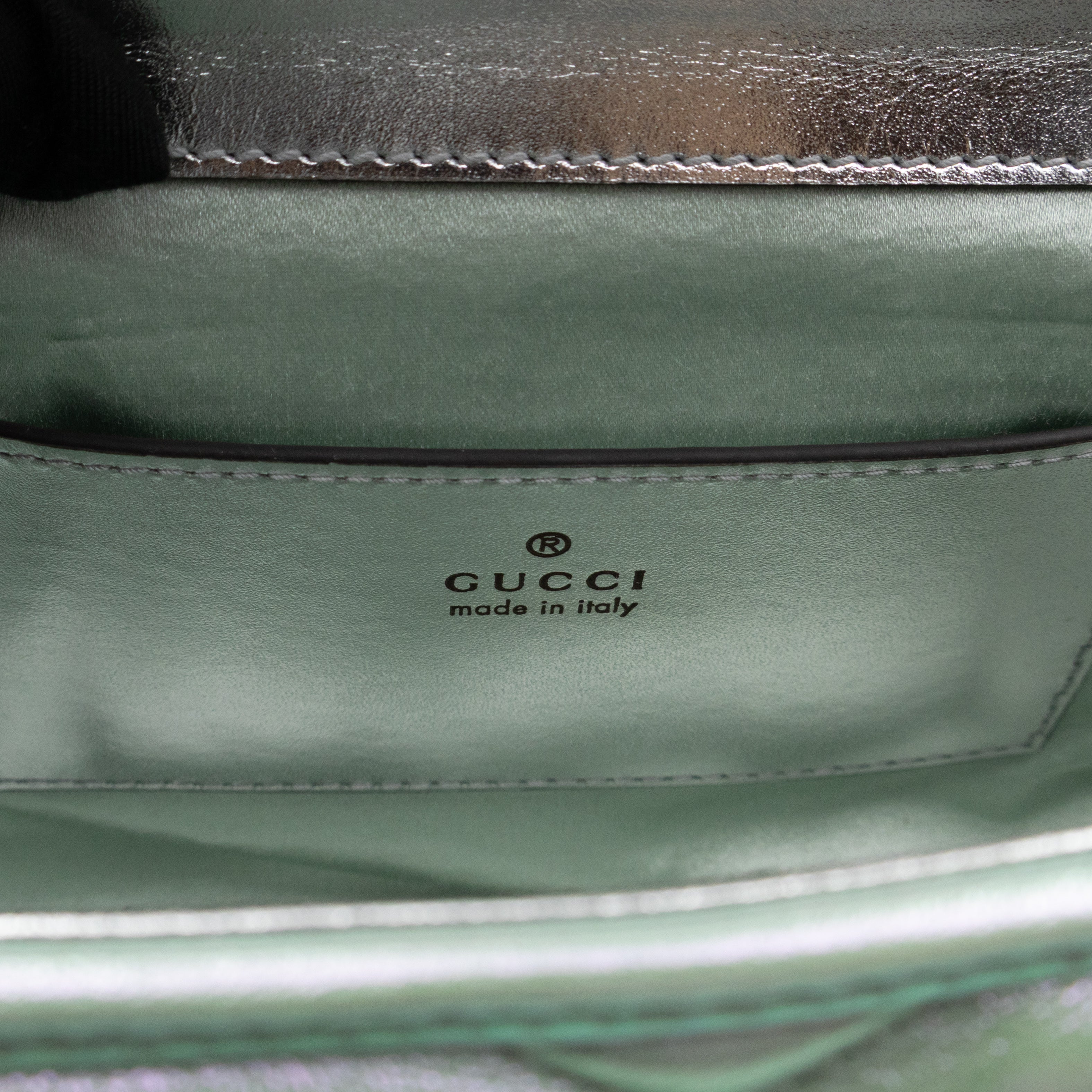 GG Marmont Mini Flap Bag Green Iridescent