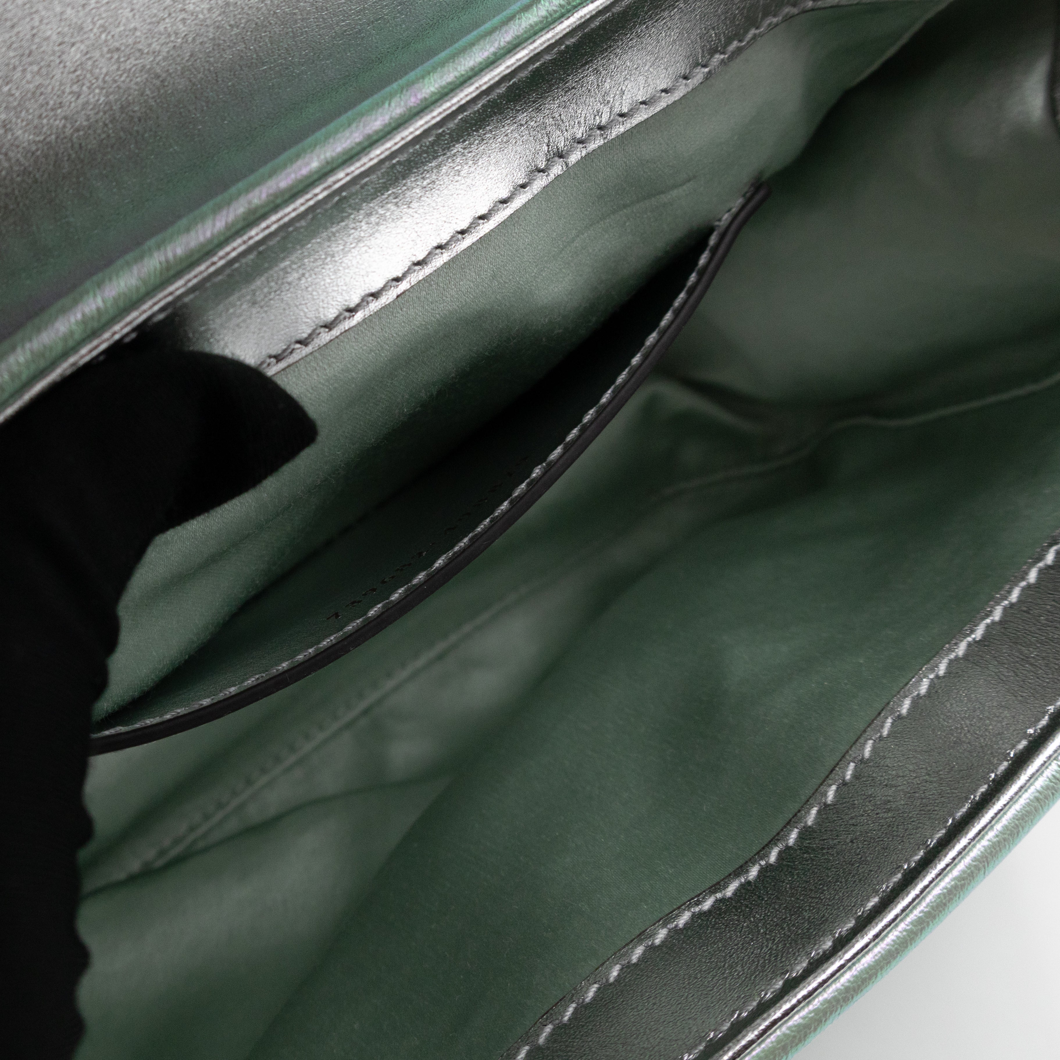 GG Marmont Mini Flap Bag Green Iridescent