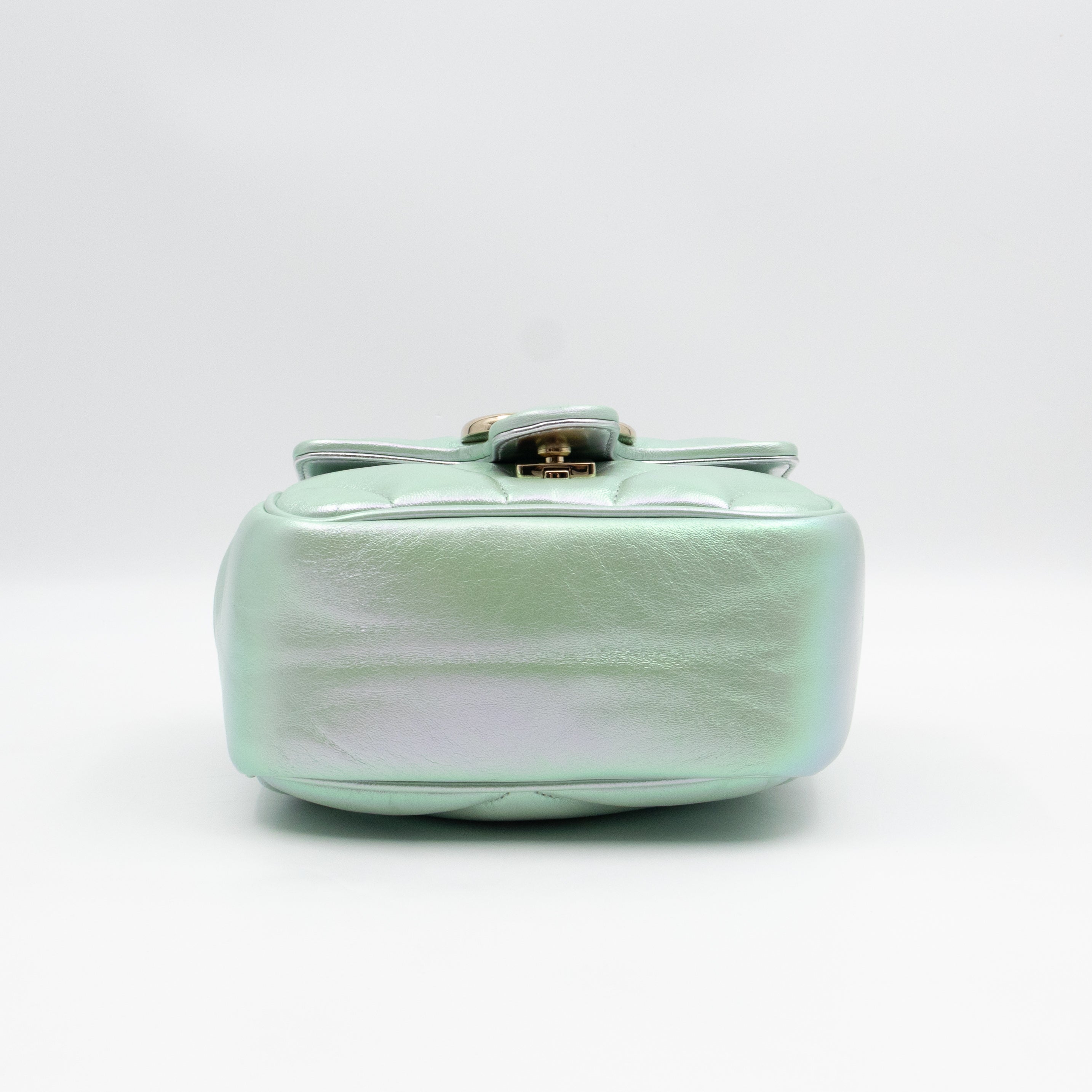 GG Marmont Mini Flap Bag Green Iridescent