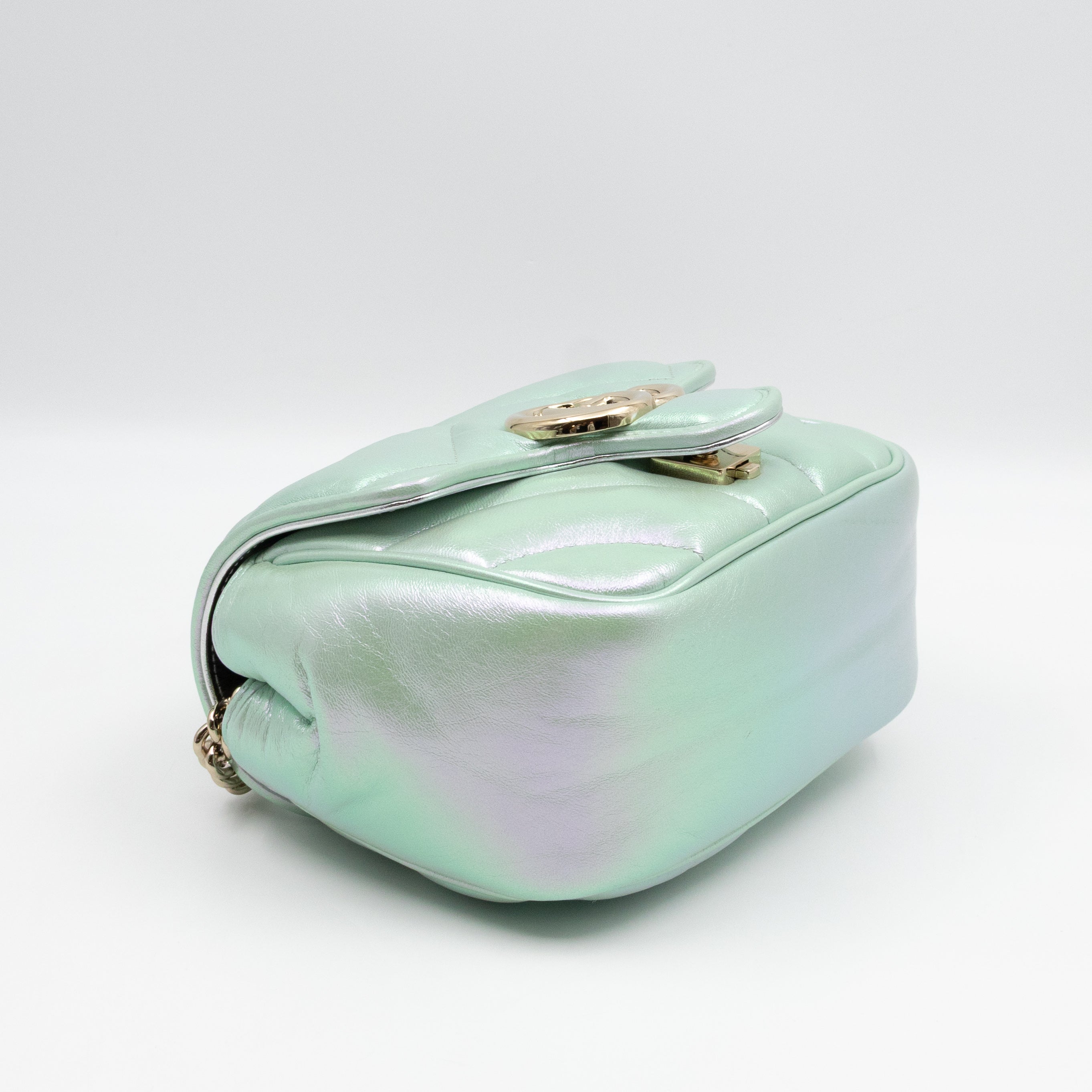GG Marmont Mini Flap Bag Green Iridescent
