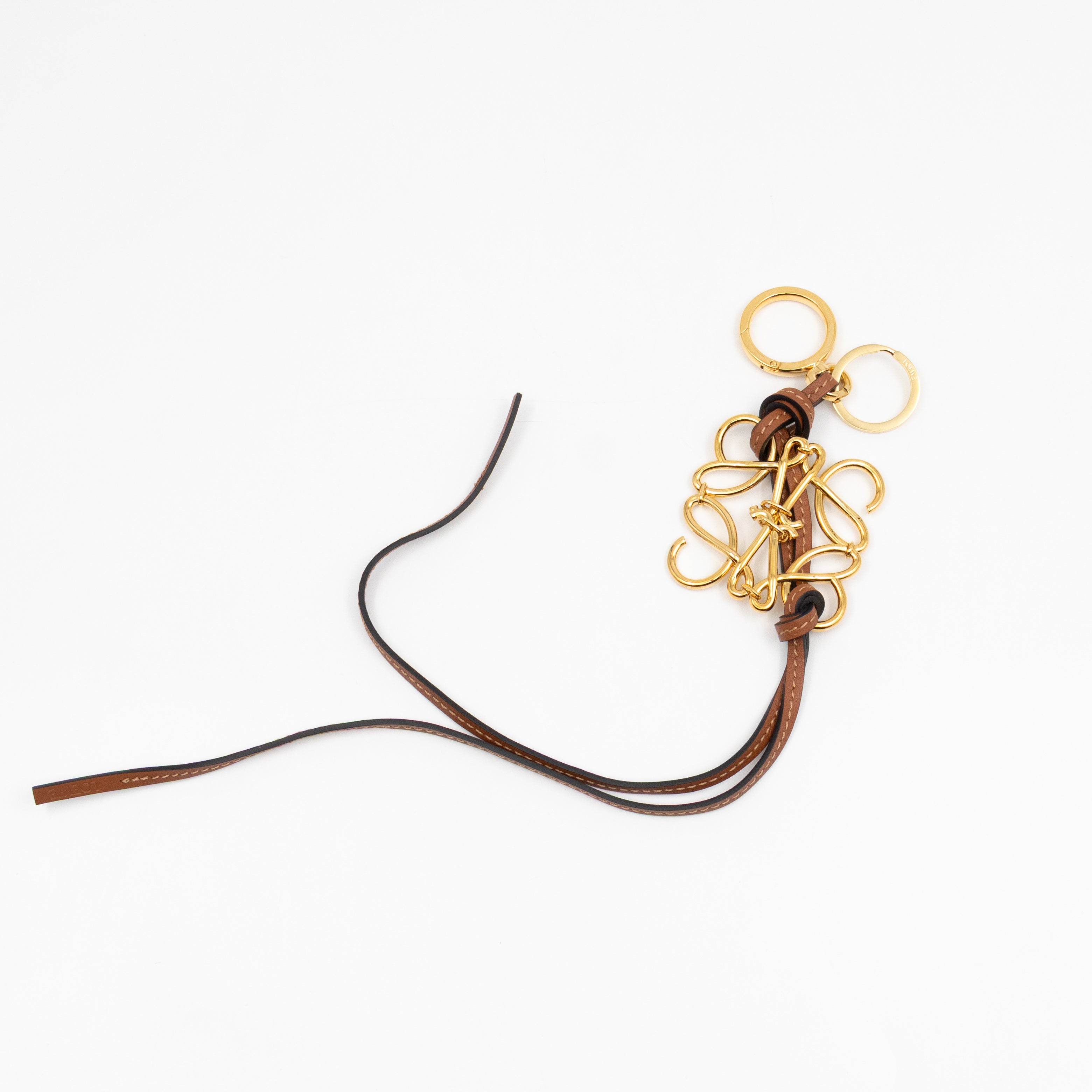 Anagram Charm Tan Calfskin Leather