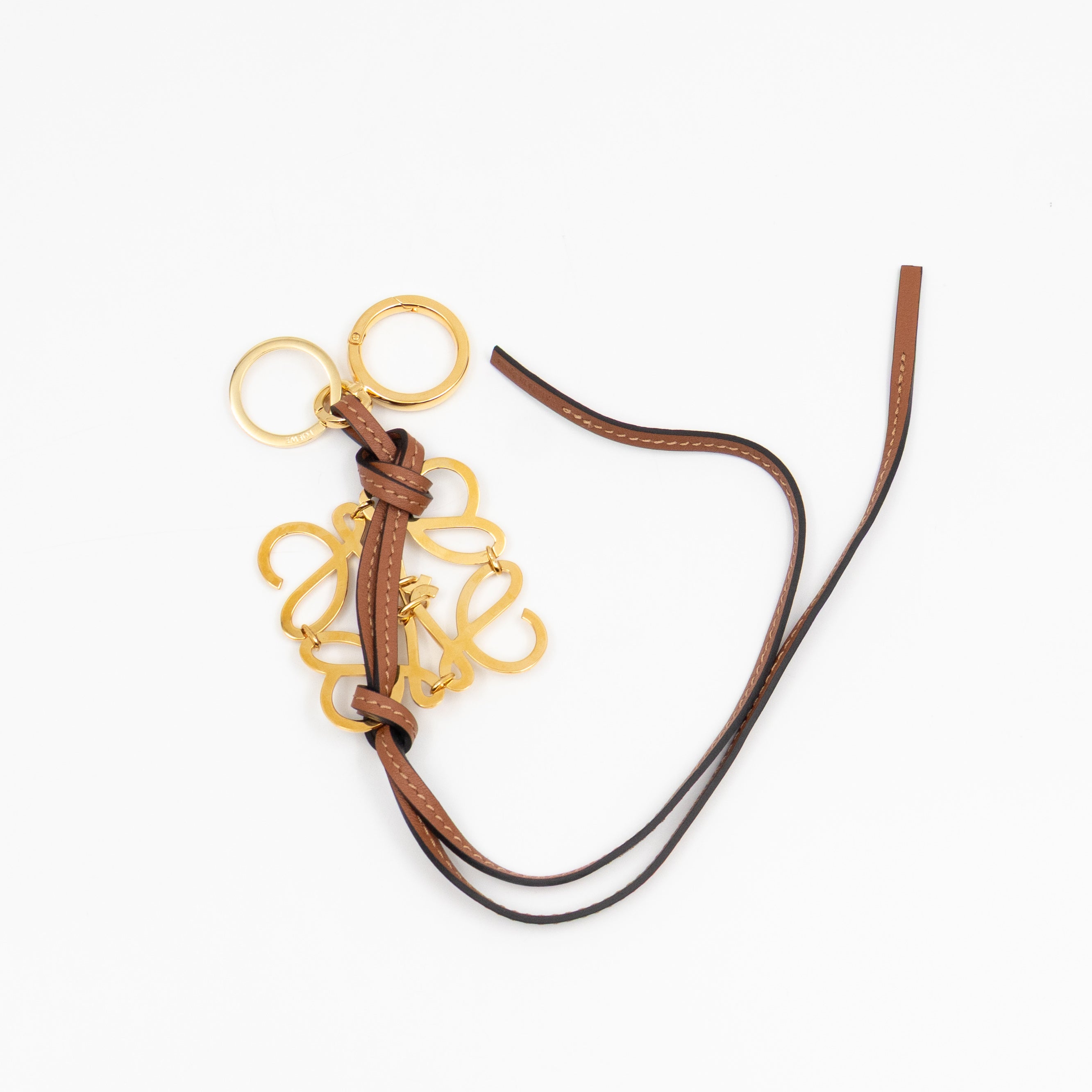 Anagram Charm Tan Calfskin Leather