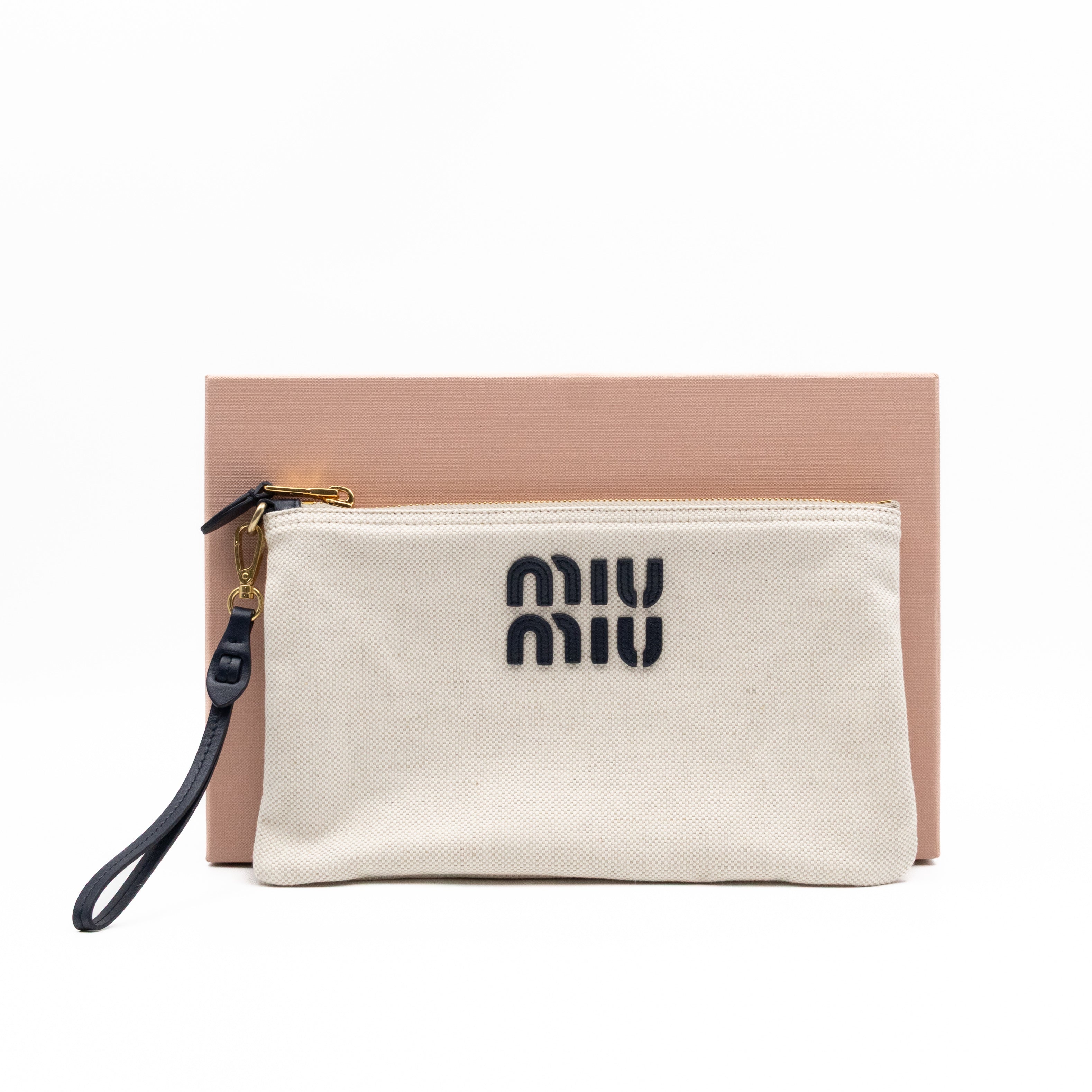 Logo Pouch White Canvas