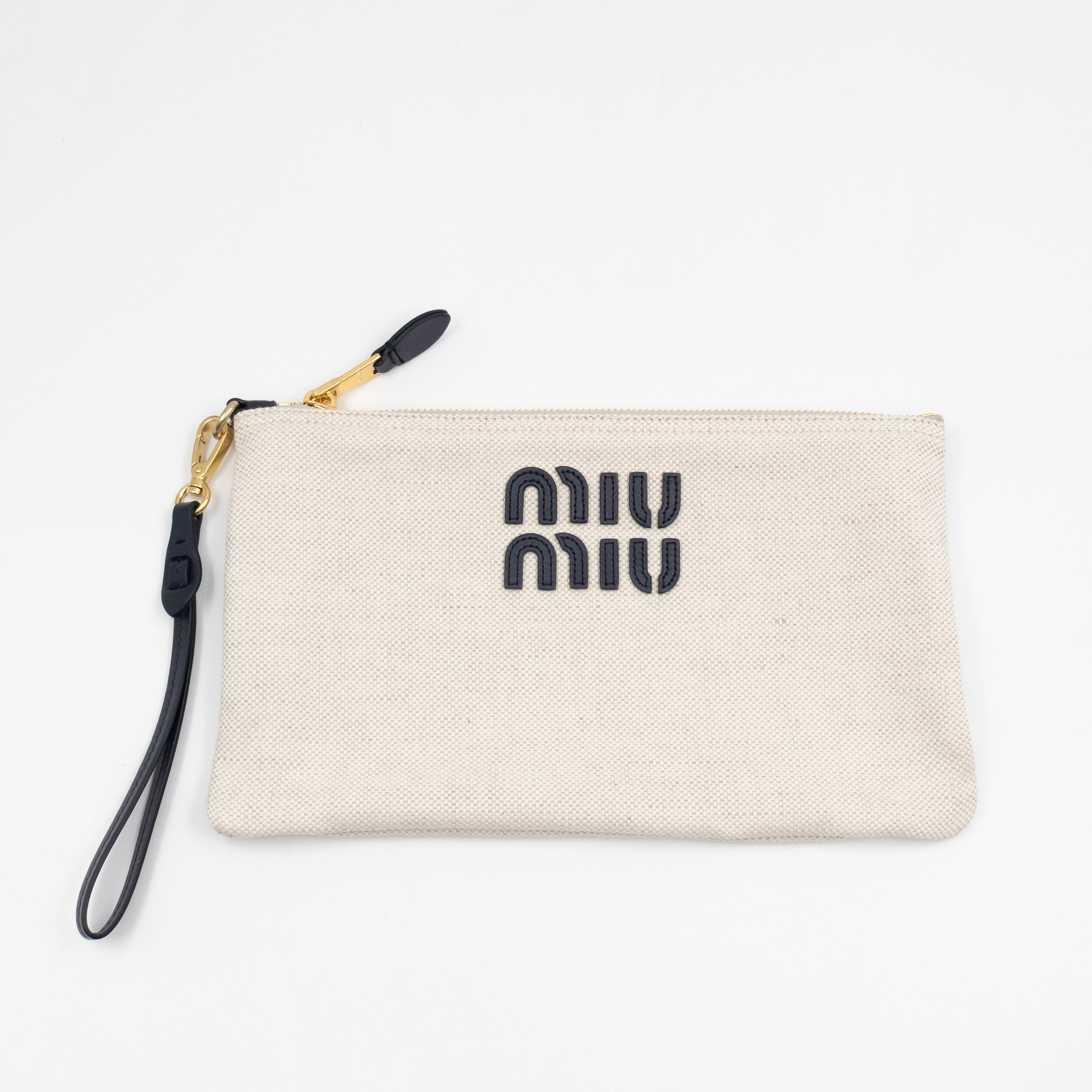 Logo Pouch White Canvas