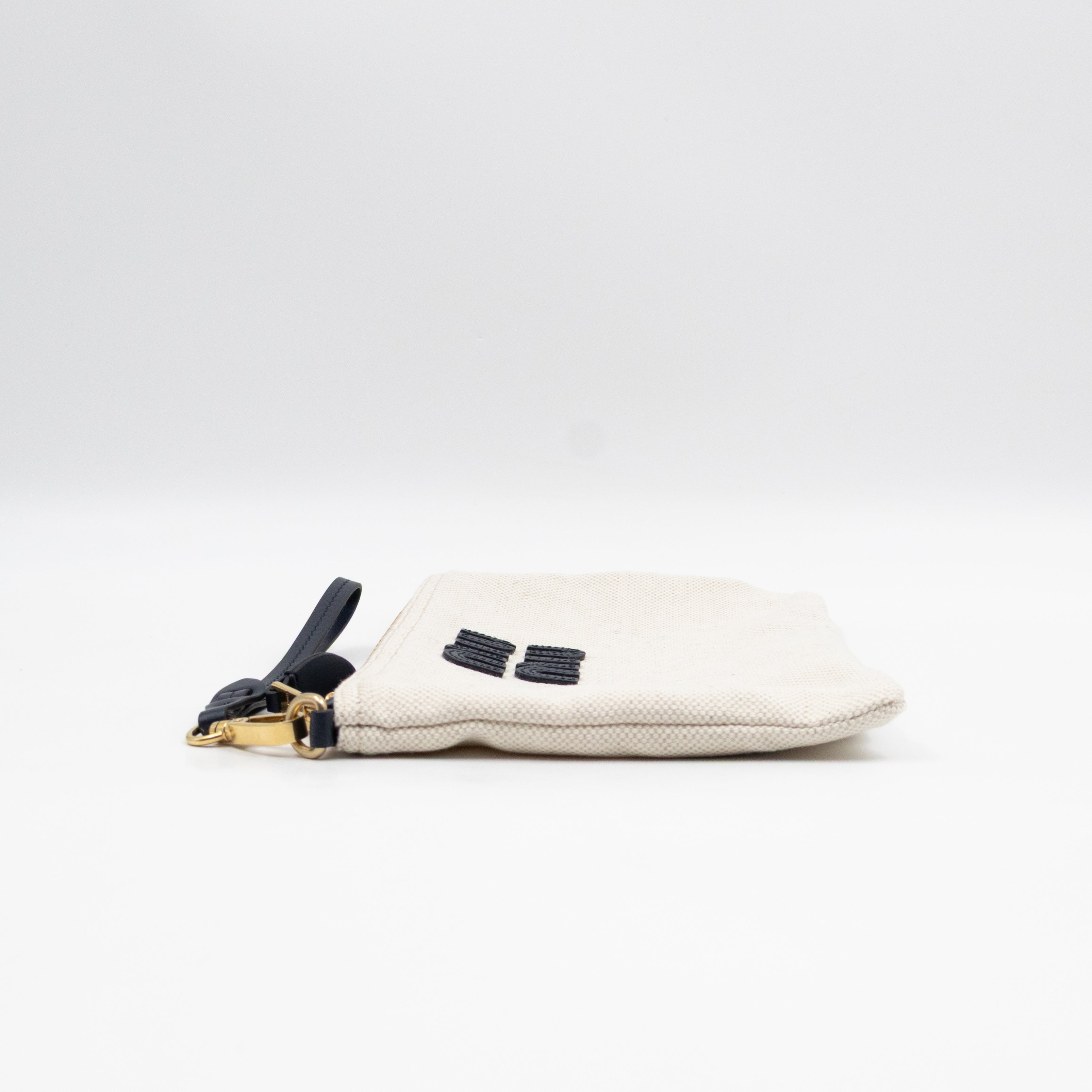 Logo Pouch White Canvas