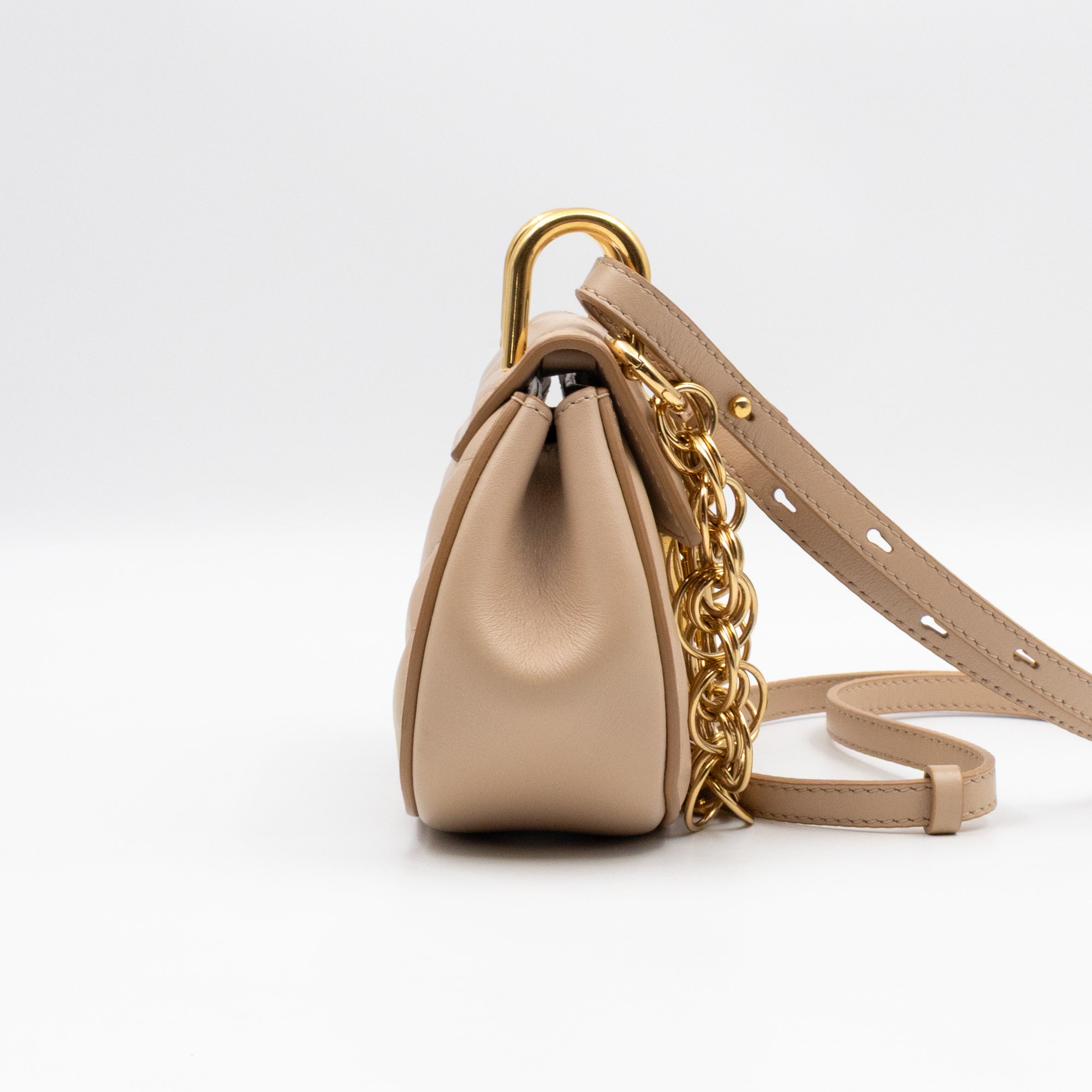 Nano Drew Rose Beige Leather