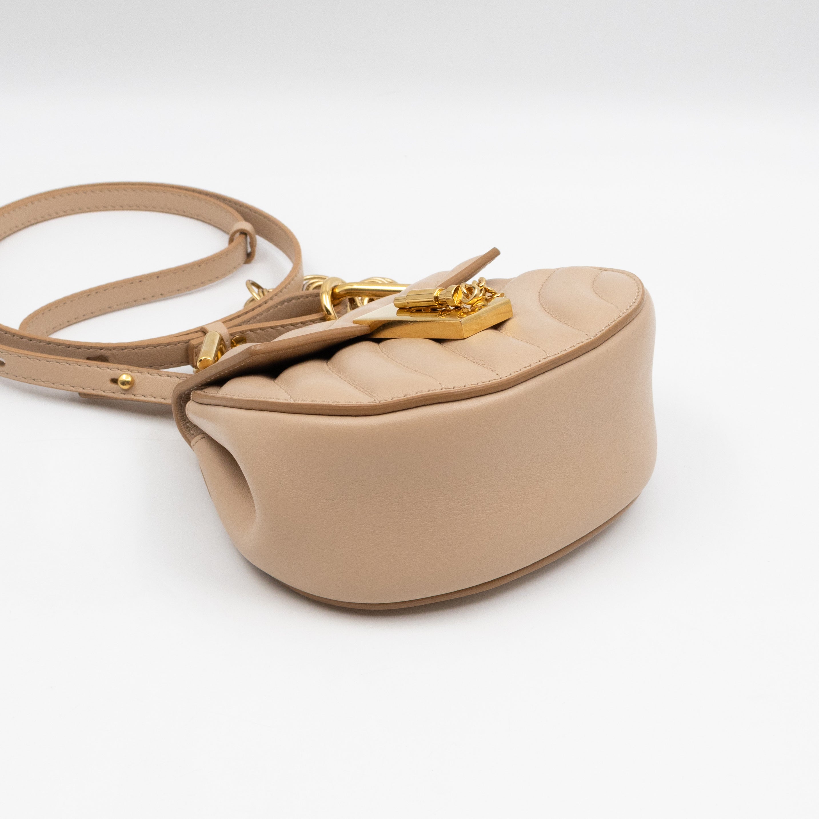 Nano Drew Rose Beige Leather