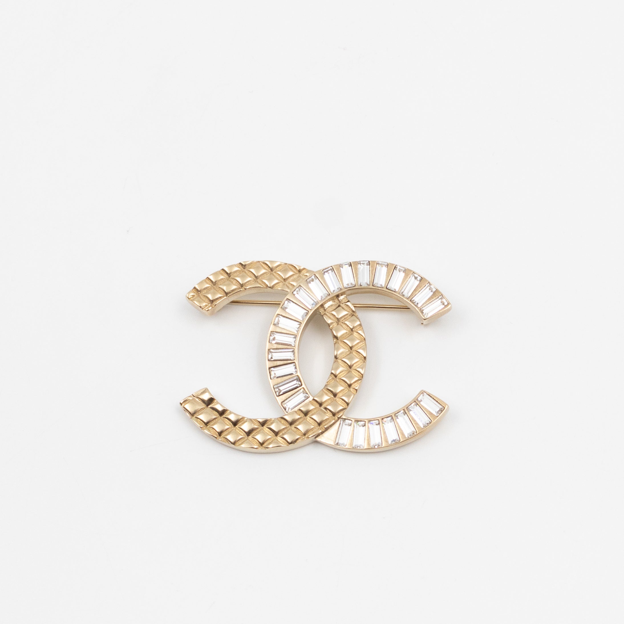 CC Brooch Crystal Light Gold