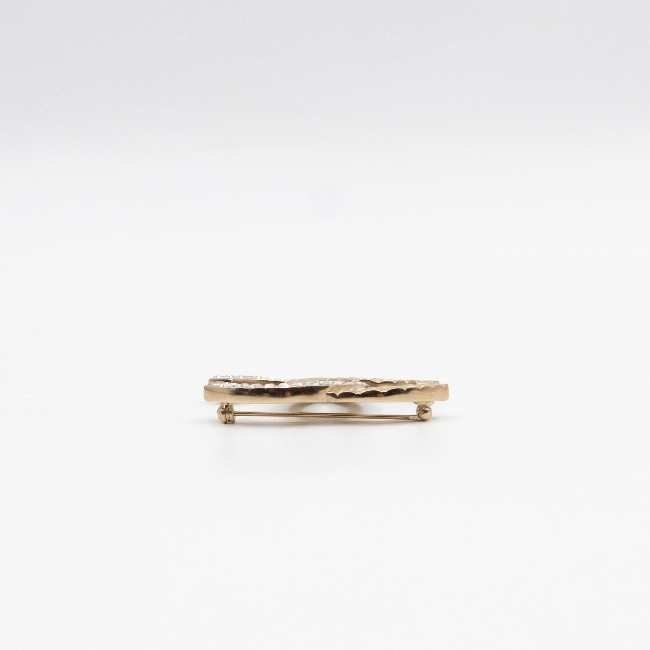 CC Brooch Crystal Light Gold